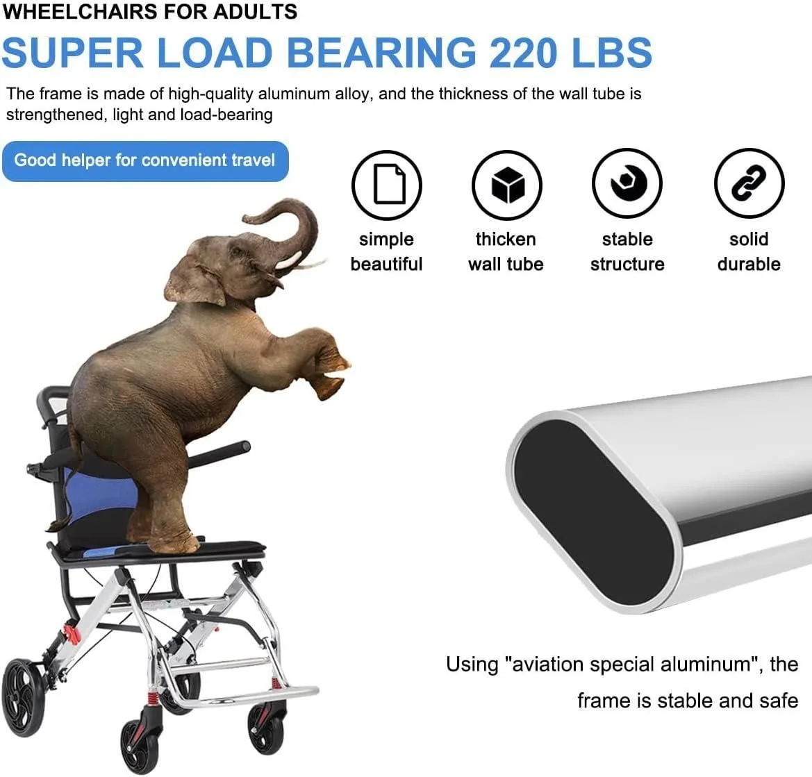 BRAND NEW GJDZS Ultralight Foldable Travel Wheelchair for Adults image indicator(5)