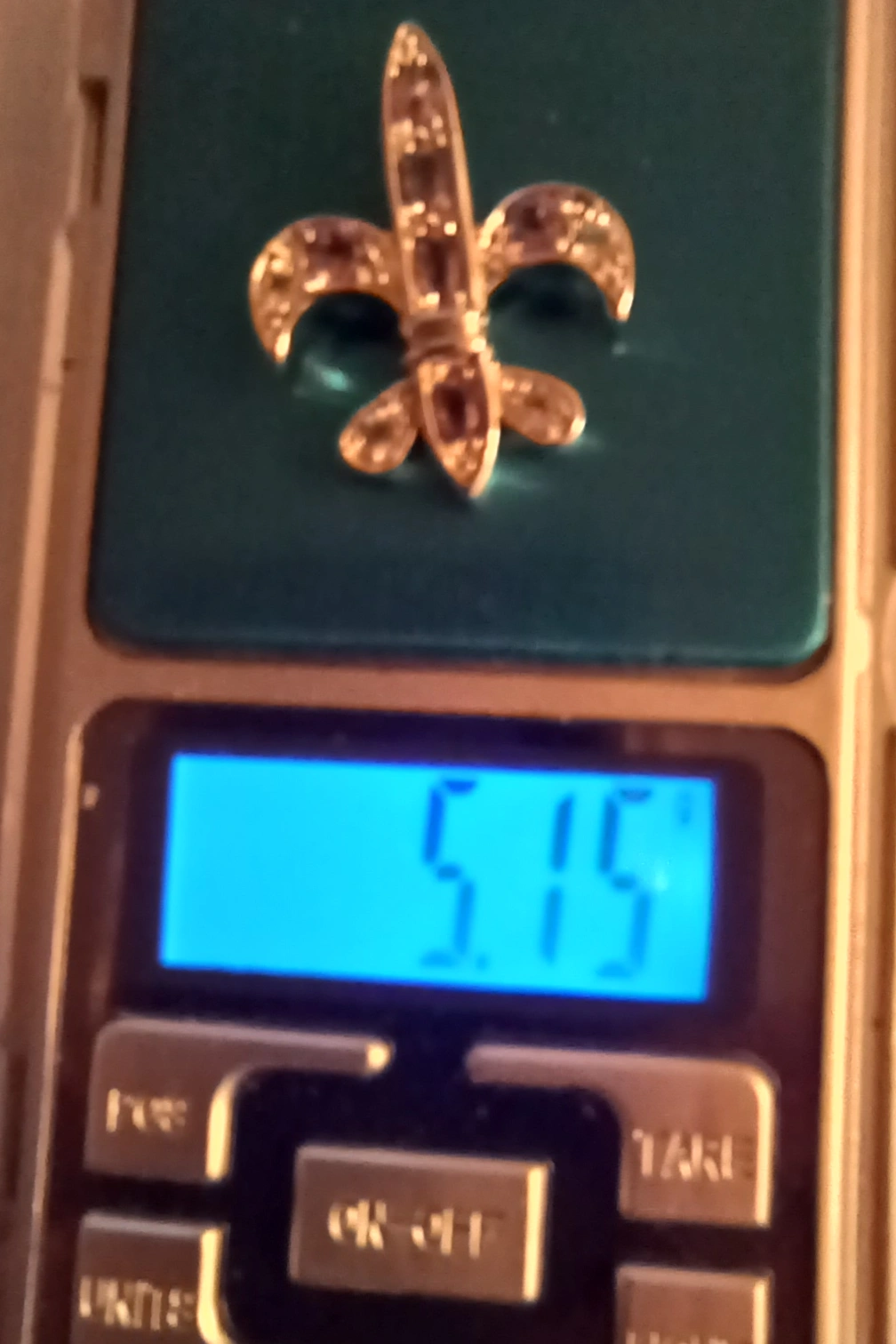 Heraldic Fleur-de-lis Sterling Silver Pendant W/Citrine &Topaz - photo 3