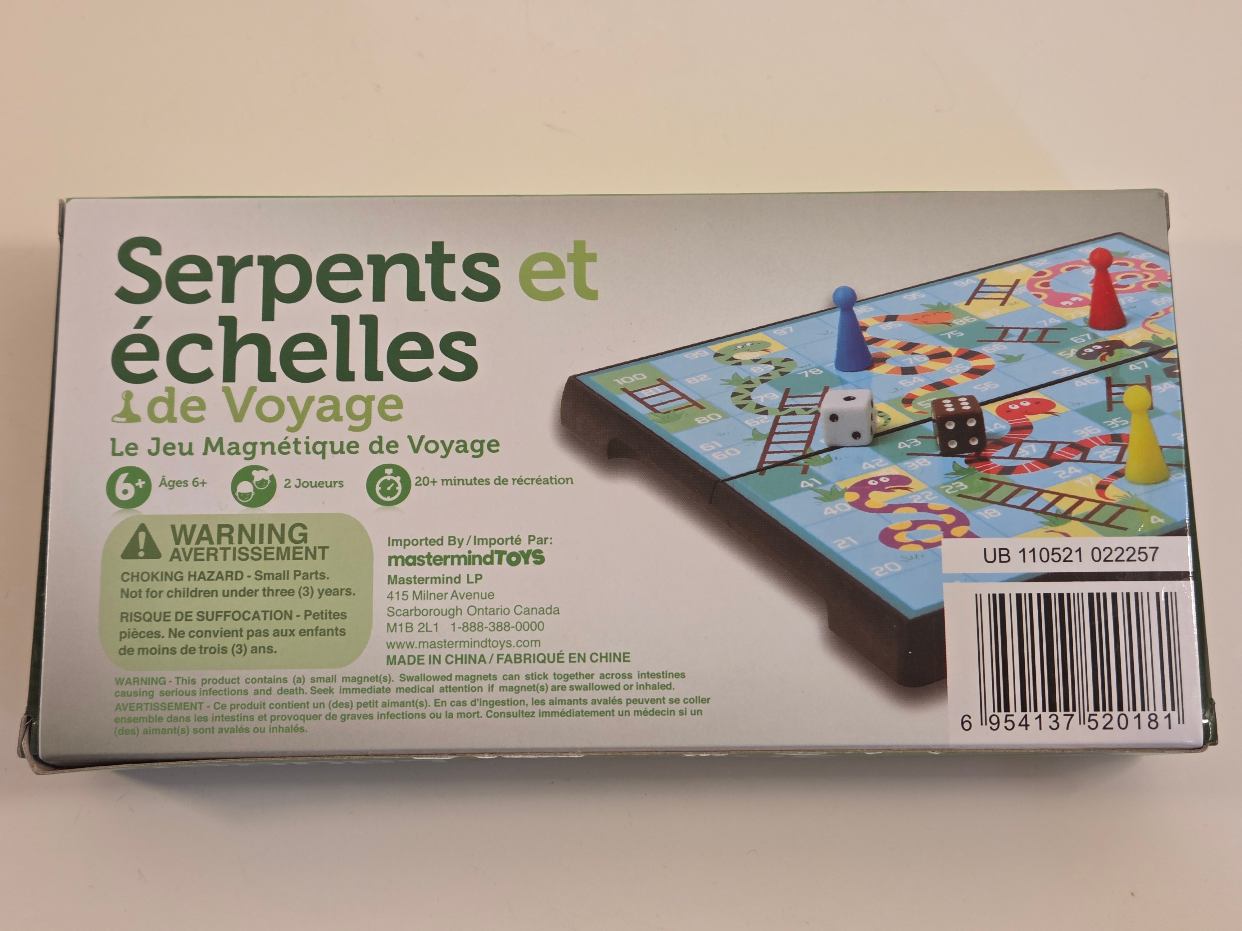 Travel Snakes & Ladders – Magnetic Game, NEW, 6+ - photo 2