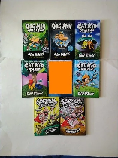 various Dog Man, Cat Kid, Captain Underpants, Dork Diary books!