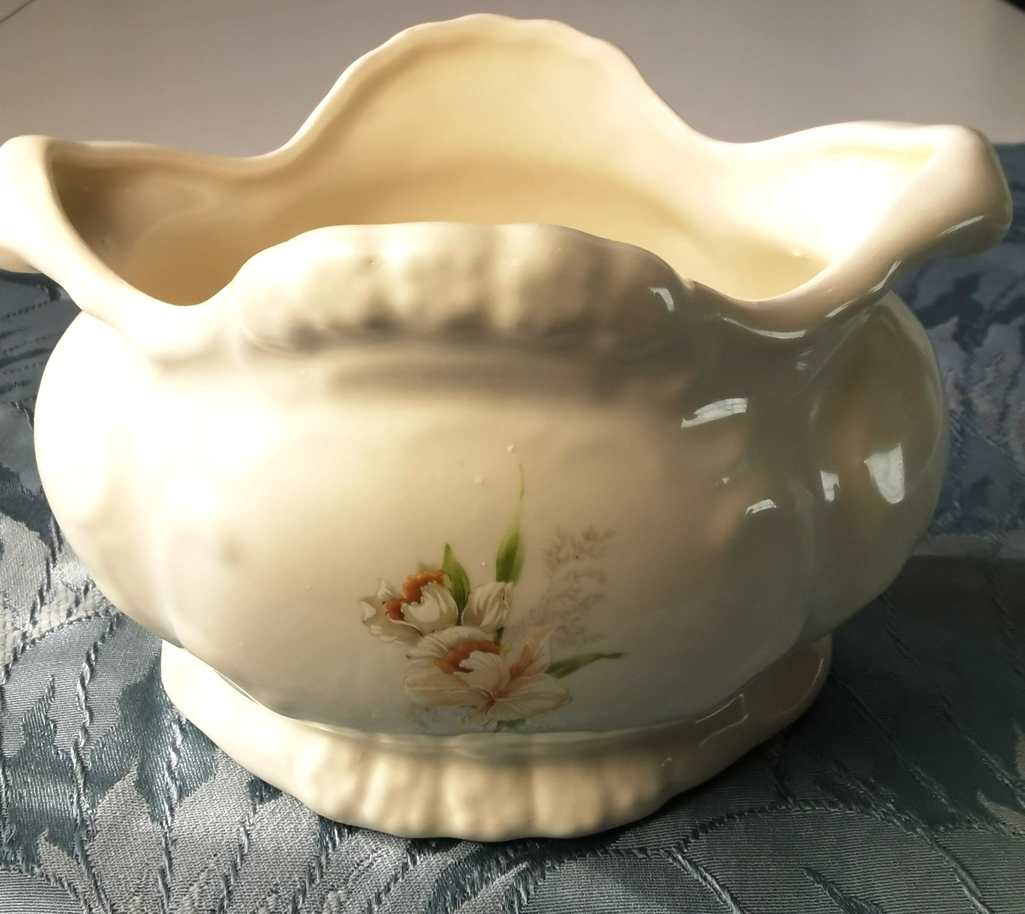 Cachepot Handles Porcelain Vintage Floral Ceramic Vase Bowl image indicator(9)