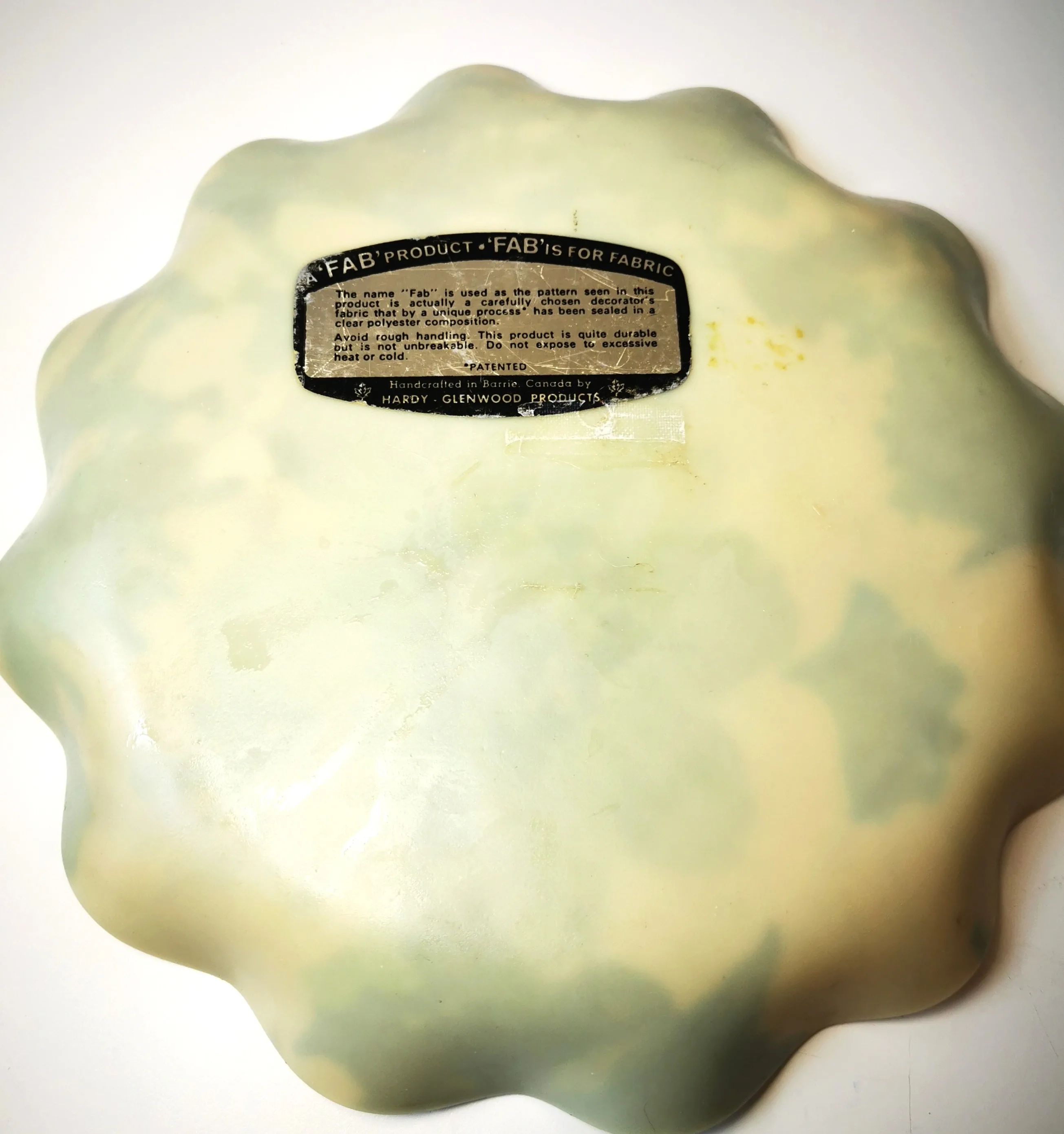 Plate 1960s Floral Fabric & Resin Tray includes Plate Stand image indicator(9)