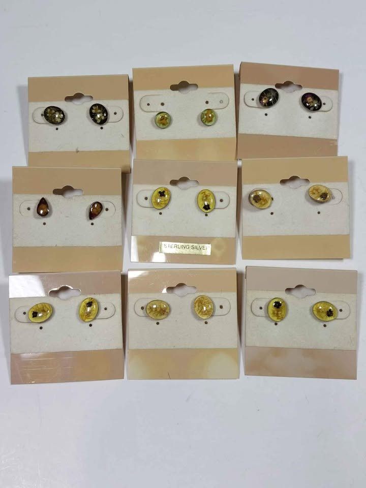 925 Sterling Silver Floral Earrings Studs