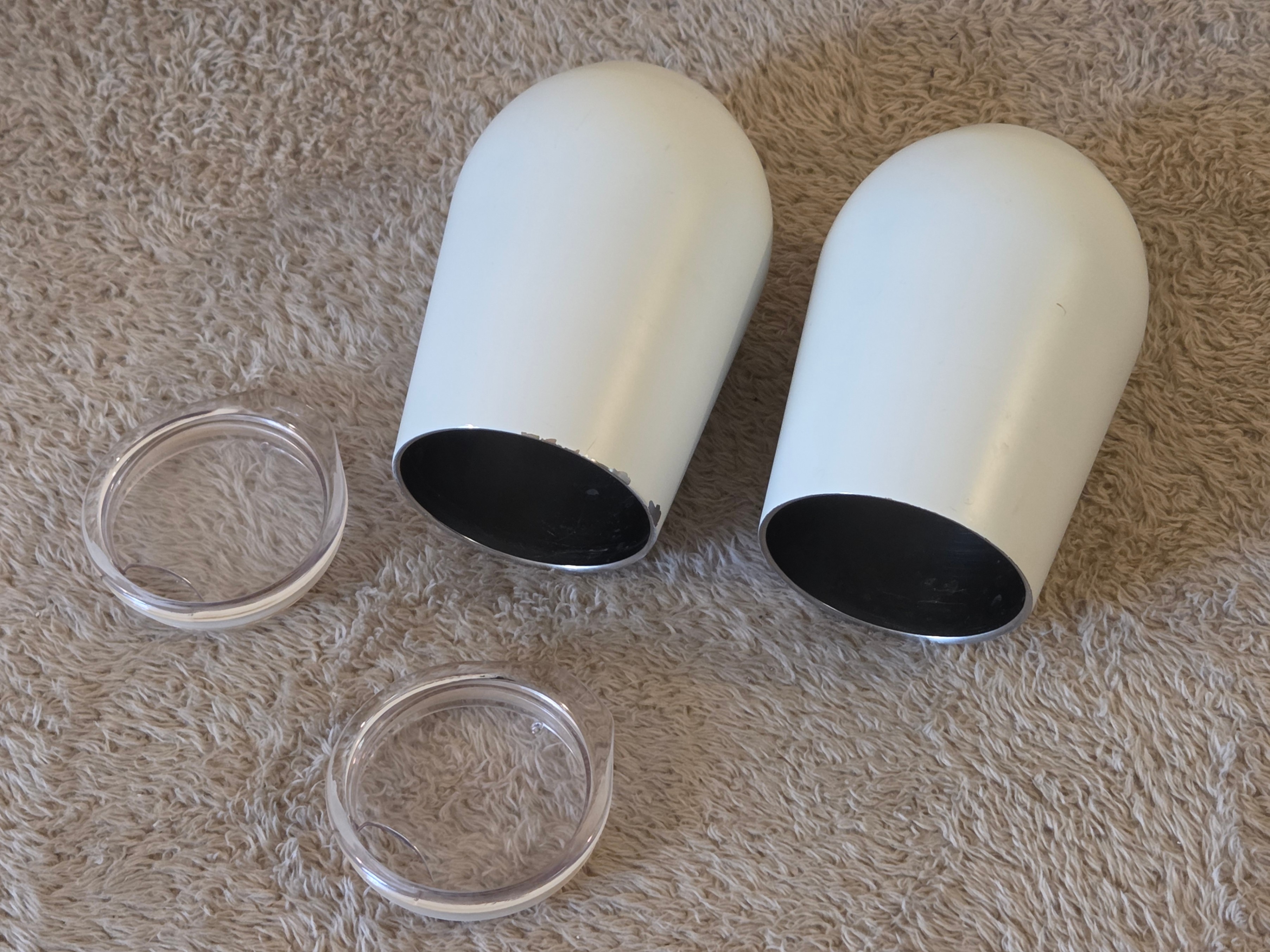 Pair of White Insulated Wine Tumblers, 12 oz, w/Lids - photo 4