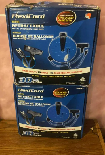 FlexiCord Retractable Metal Extension Cord Reel image indicator(2)