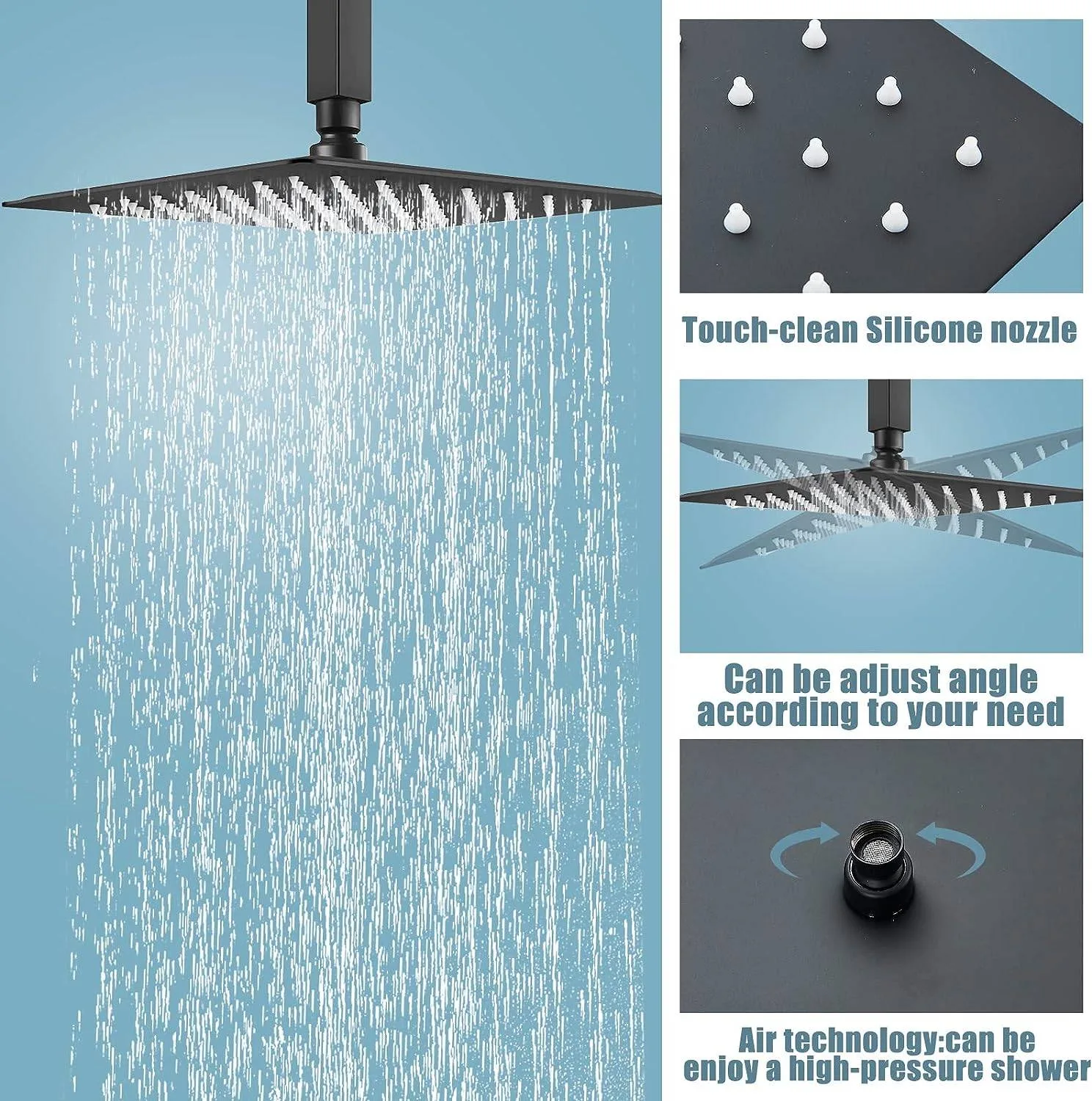 Matte Black Shower System with Handheld image indicator(7)