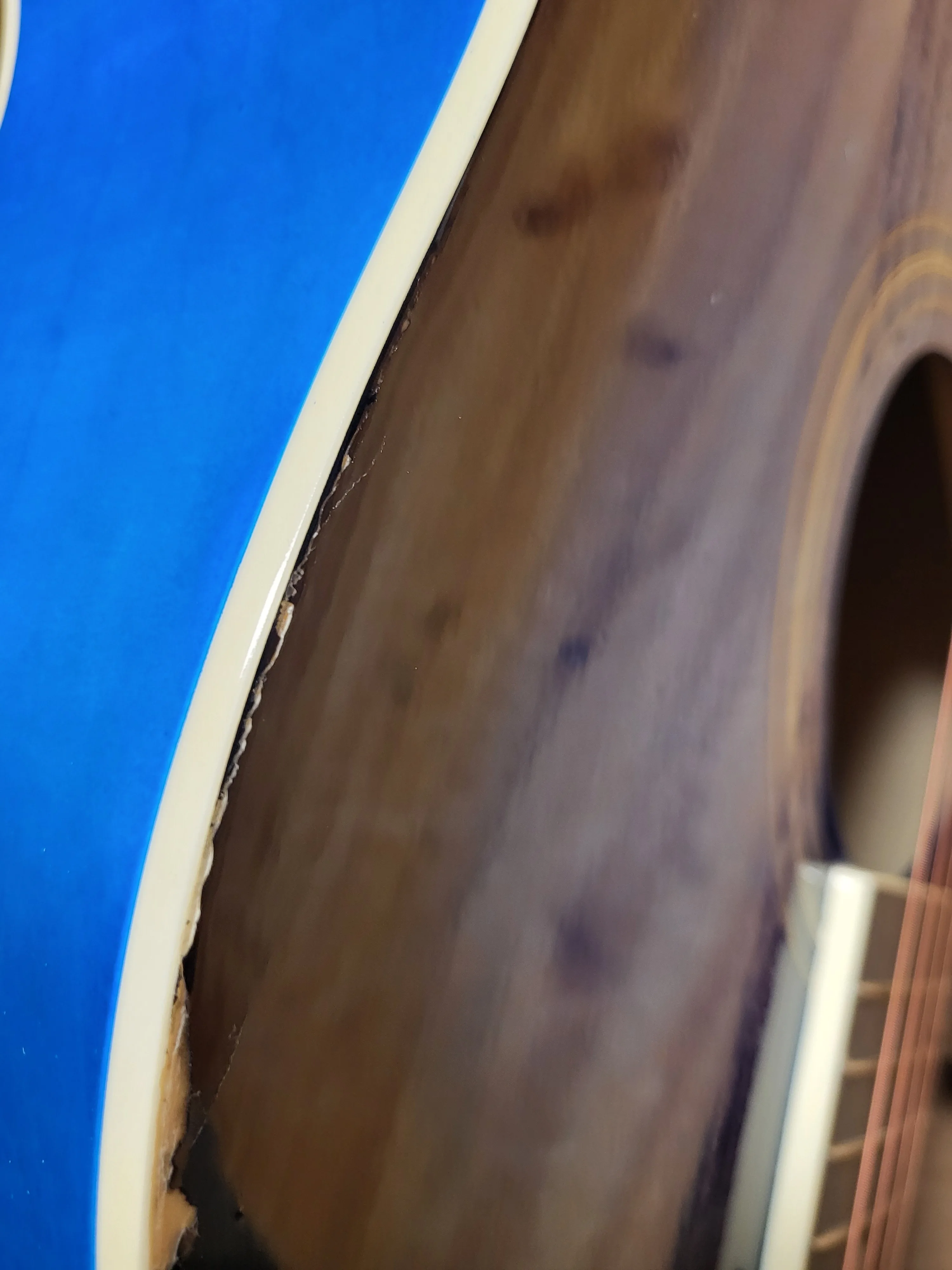 Left handed acoustic guitar cracked body 41 inch full size blue image indicator(2)