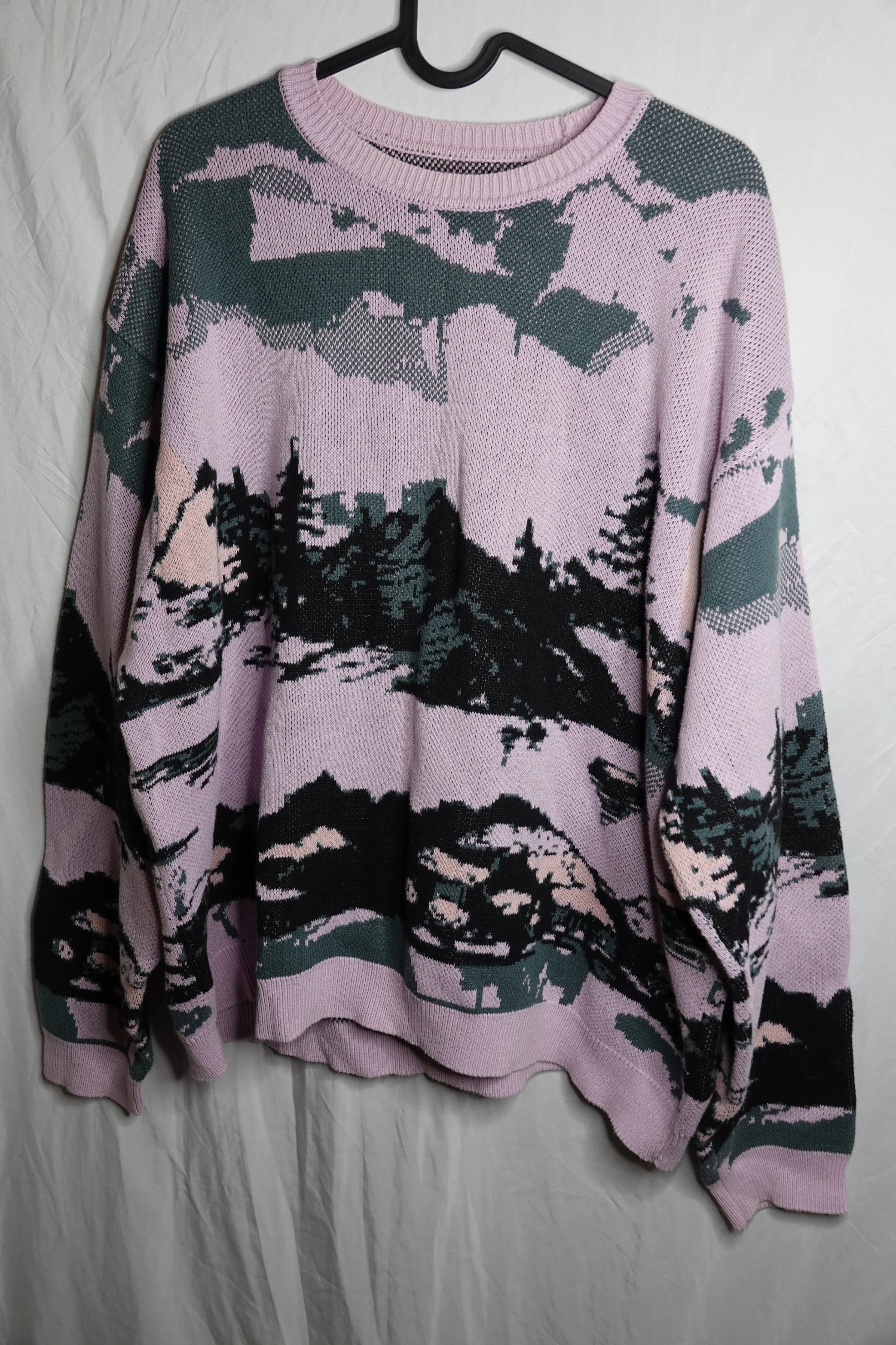 ASOS DESIGN Landscape Knit Sweater – Oversized, Large