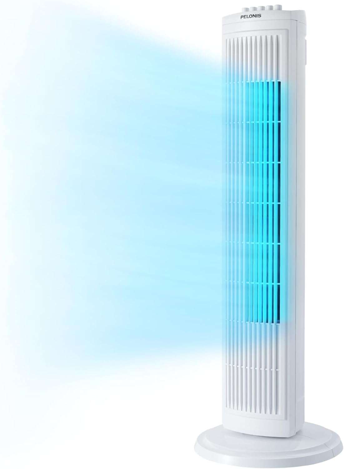 PELONIS 30" Oscillating Tower Fan with 3 Speeds & Timer – White