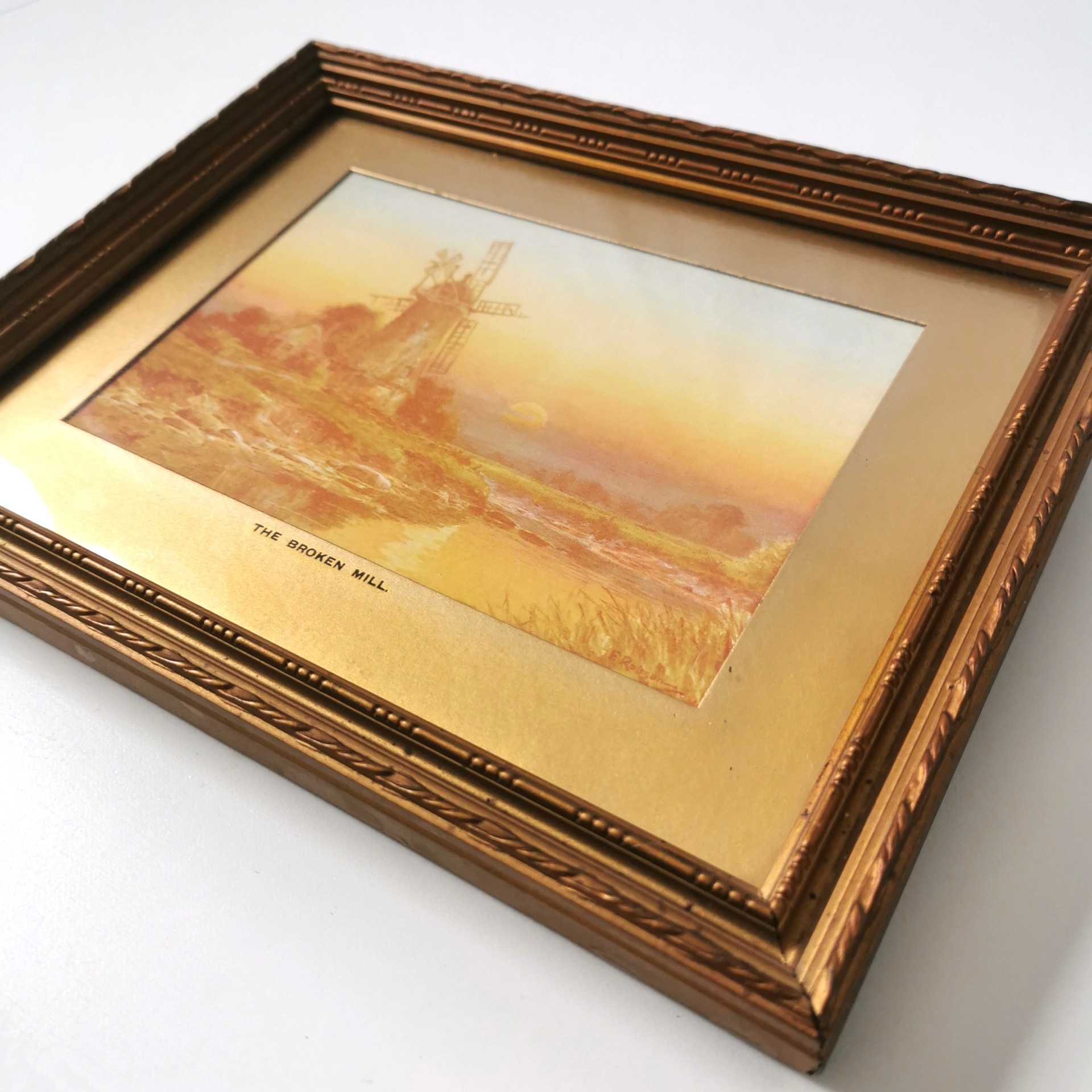 VINTAGE Normill Print "The Broken Mill" #4134 Made in England Mi - photo 4