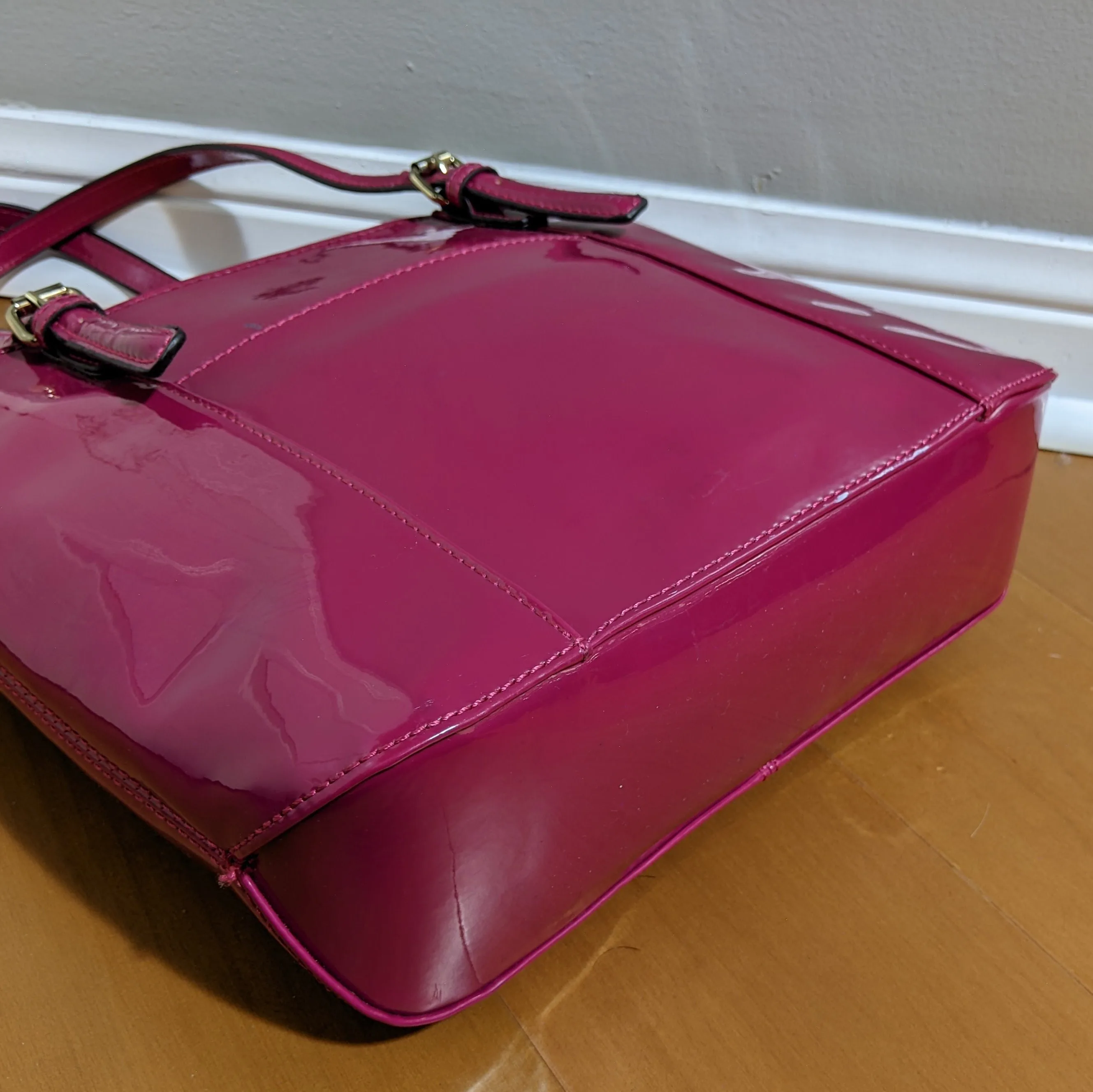 Anne Klein Plum Patent Leather Purse image indicator(5)