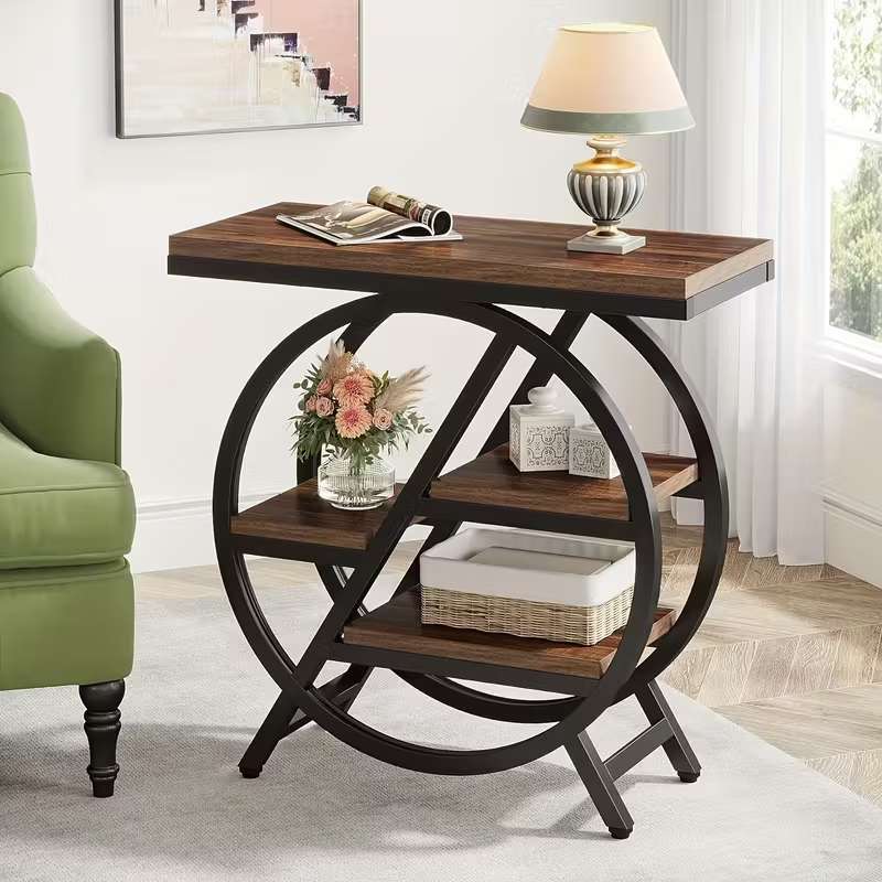 Brand New End Table with 4-Tier Large Storage Space