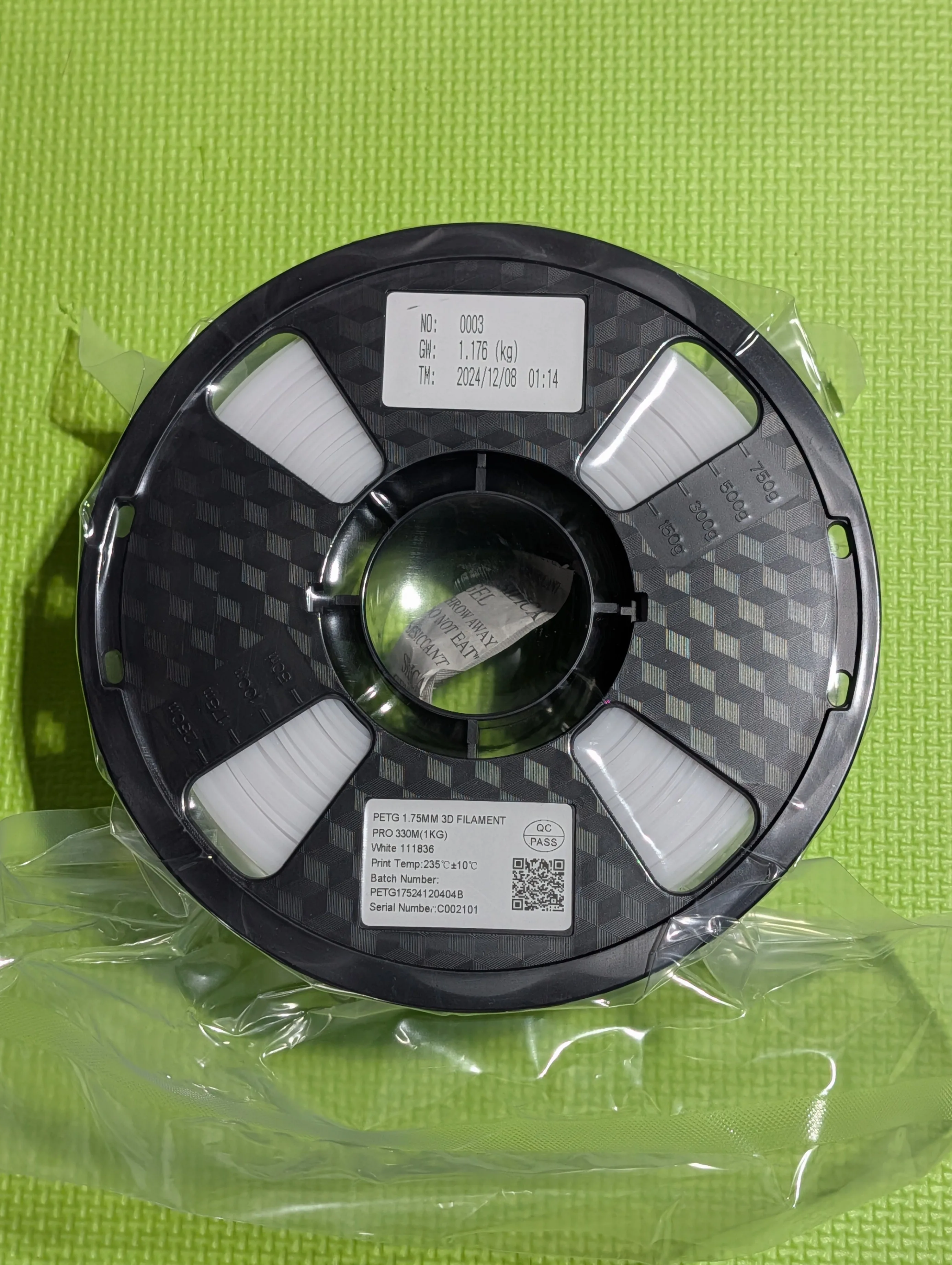 3D Printer Filament PETG White 1kg