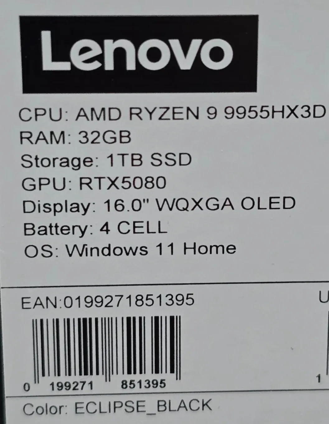 9955HX3D w/ RTX 5080