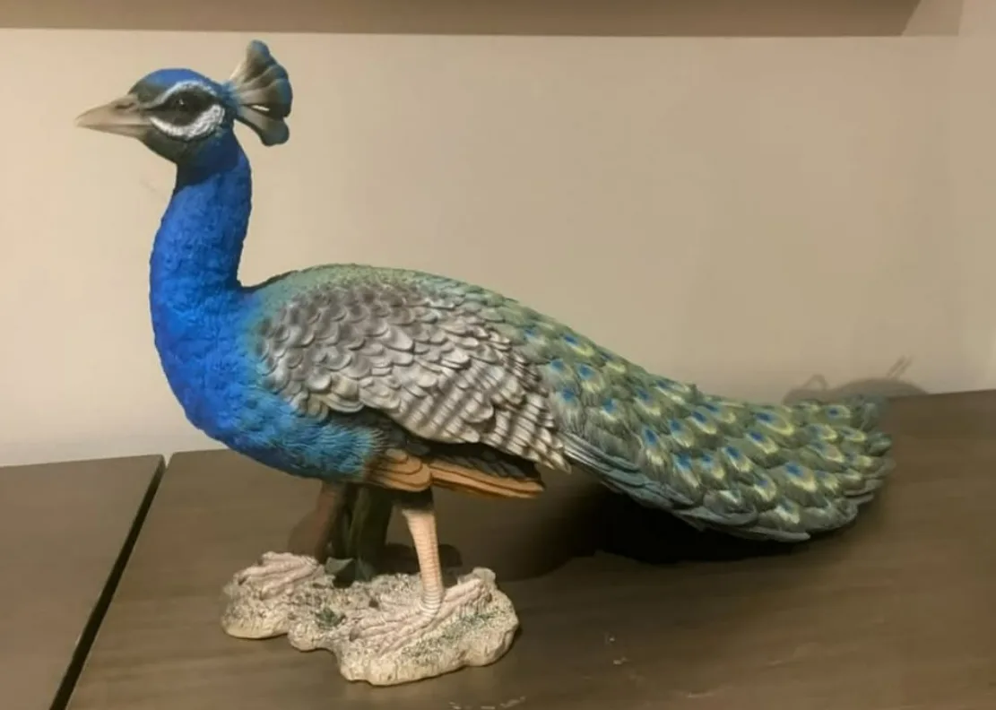 Hi-Line Gift Beautiful Peacock Statue thumbnail