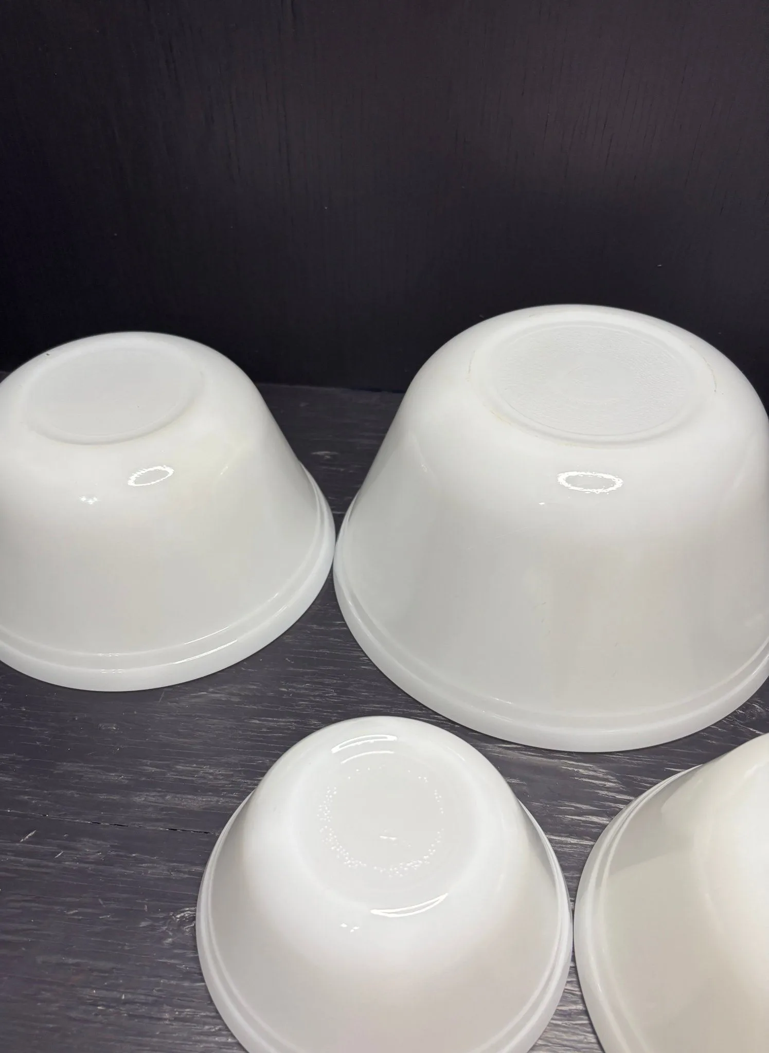 Federal Glass Milk Glass White Mixing Bowl Set image indicator(6)