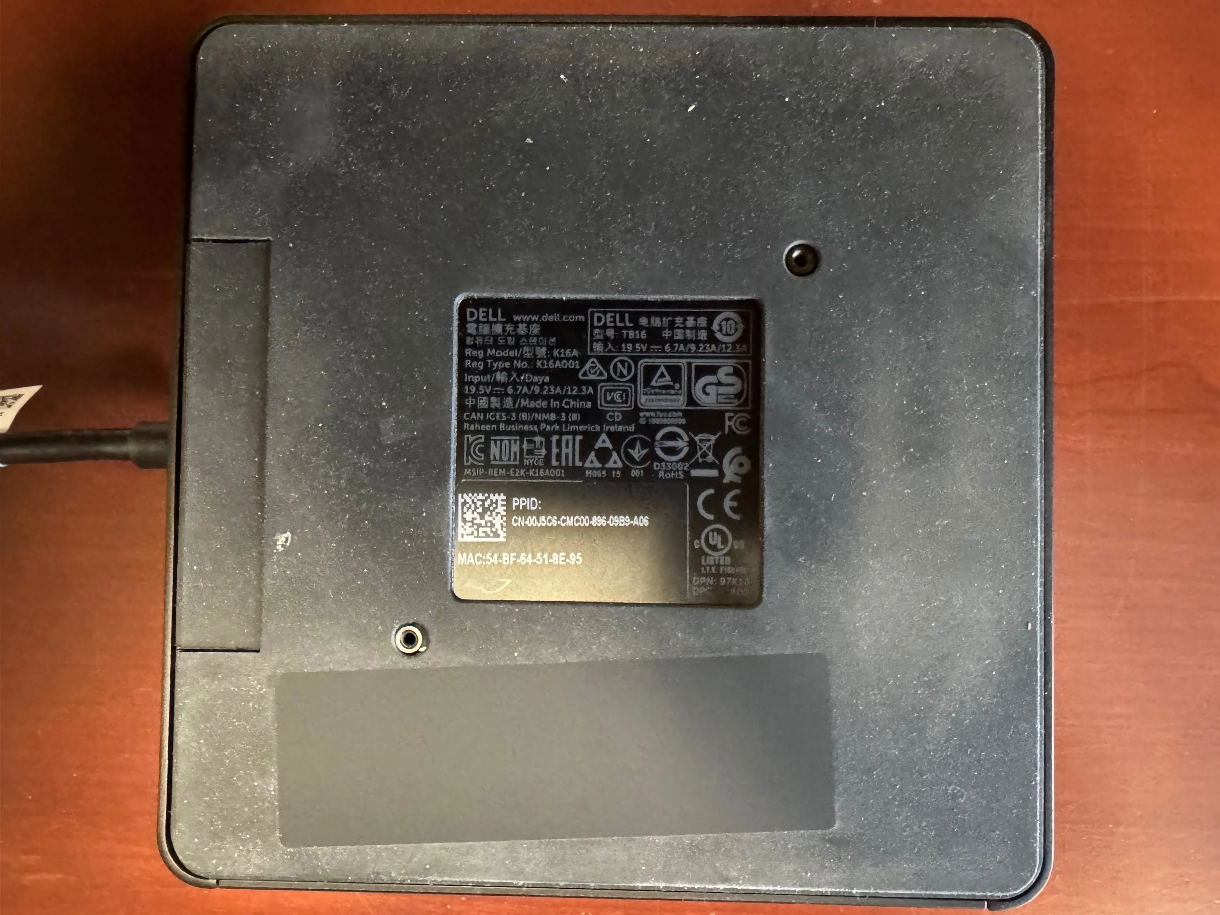 K16A Business Thunderbolt Dock,TB16Docking Station, 180W Adapter image indicator(4)