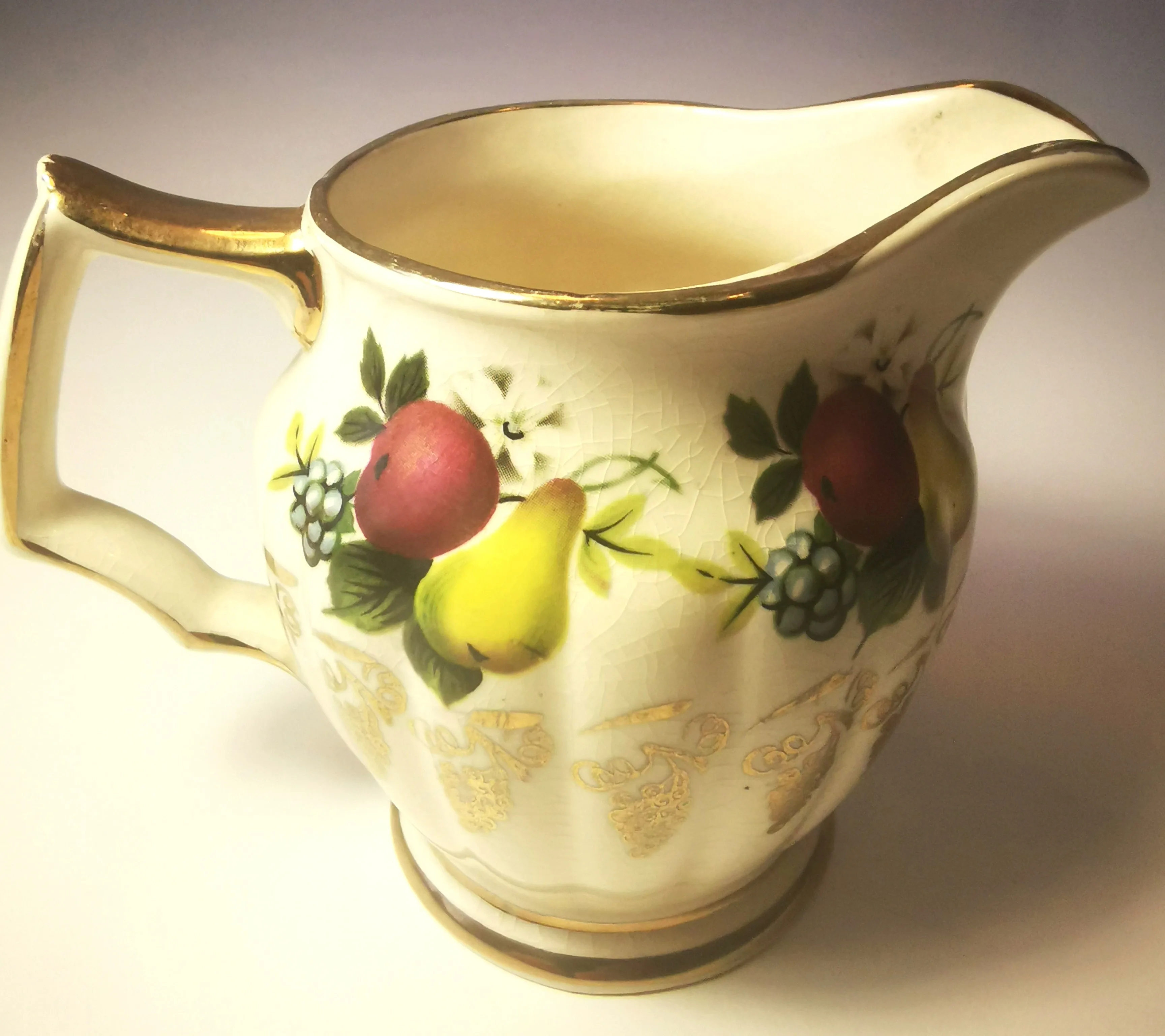 Creamer Sugar Bowl Set Fruit Sadler Engand Limited Edition 3426 image indicator(3)