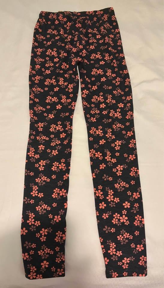 Just Cozy Black/Pink Floral Leggings (XS) - NWT - photo 2