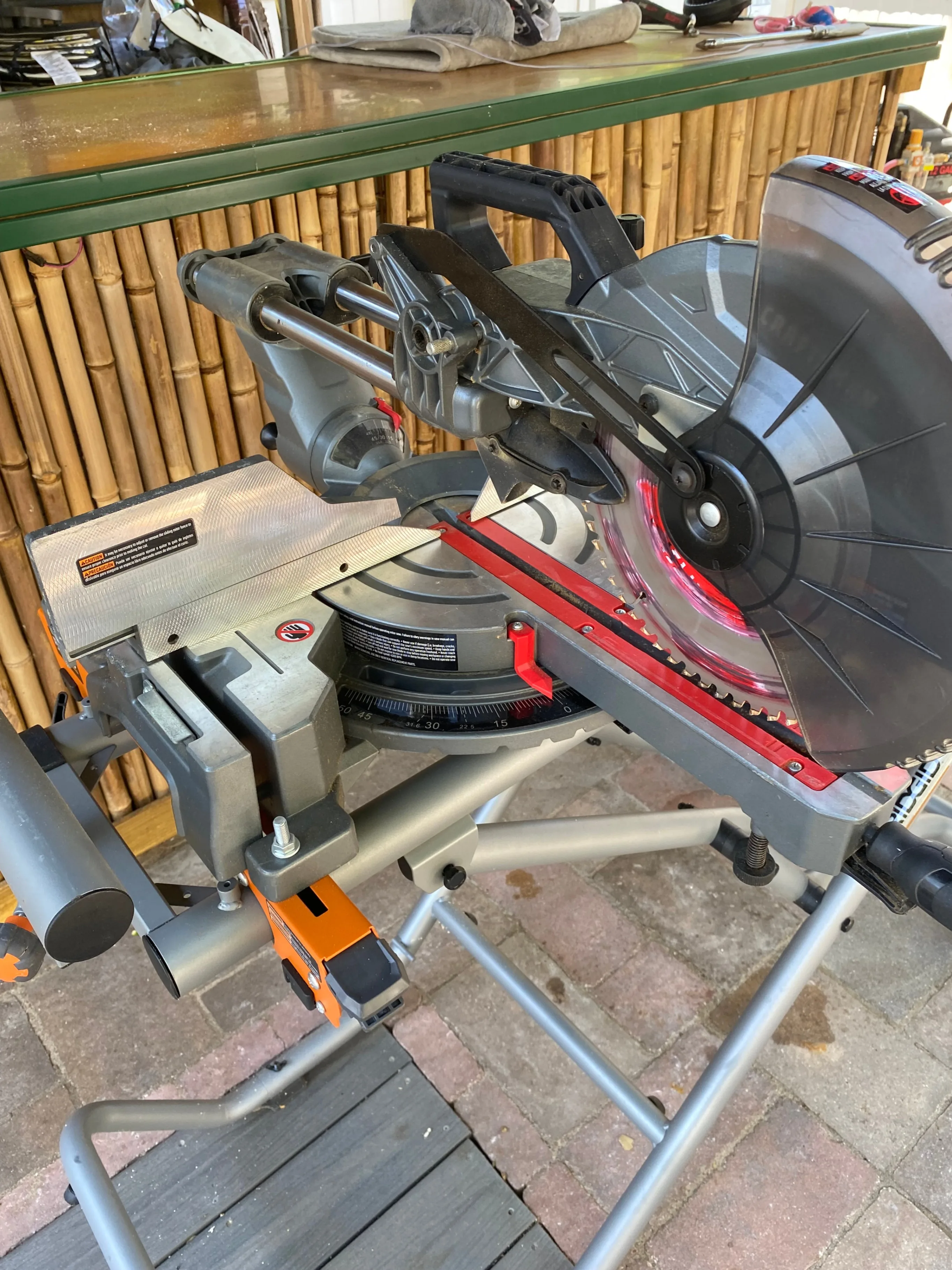 Craftsman 10" Sliding Miter Saw on Rigid Foldable Rolling Table image indicator(4)