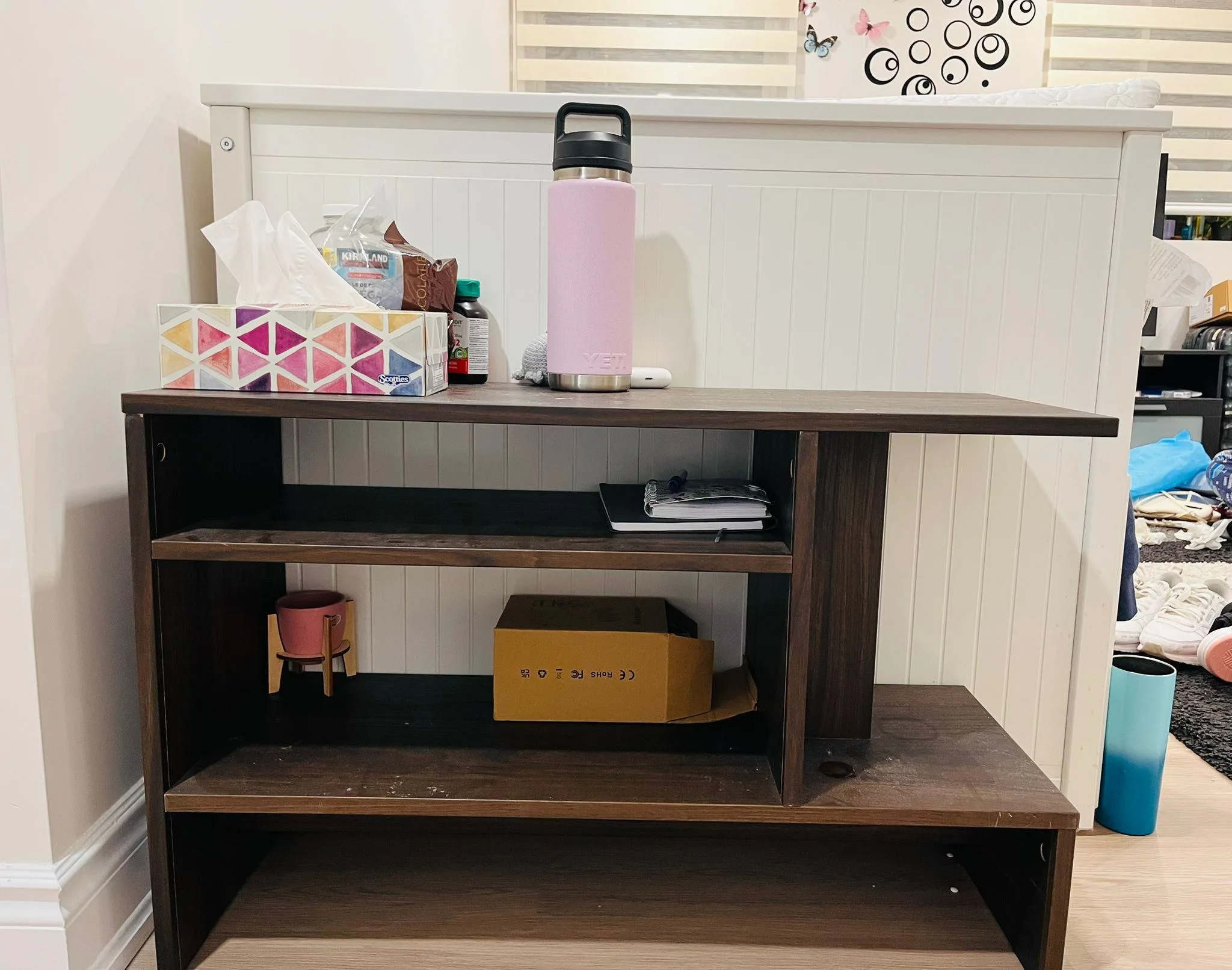 Dark Wood Side Table/ Multi-Purpose Shelf – Good Condition image indicator(3)