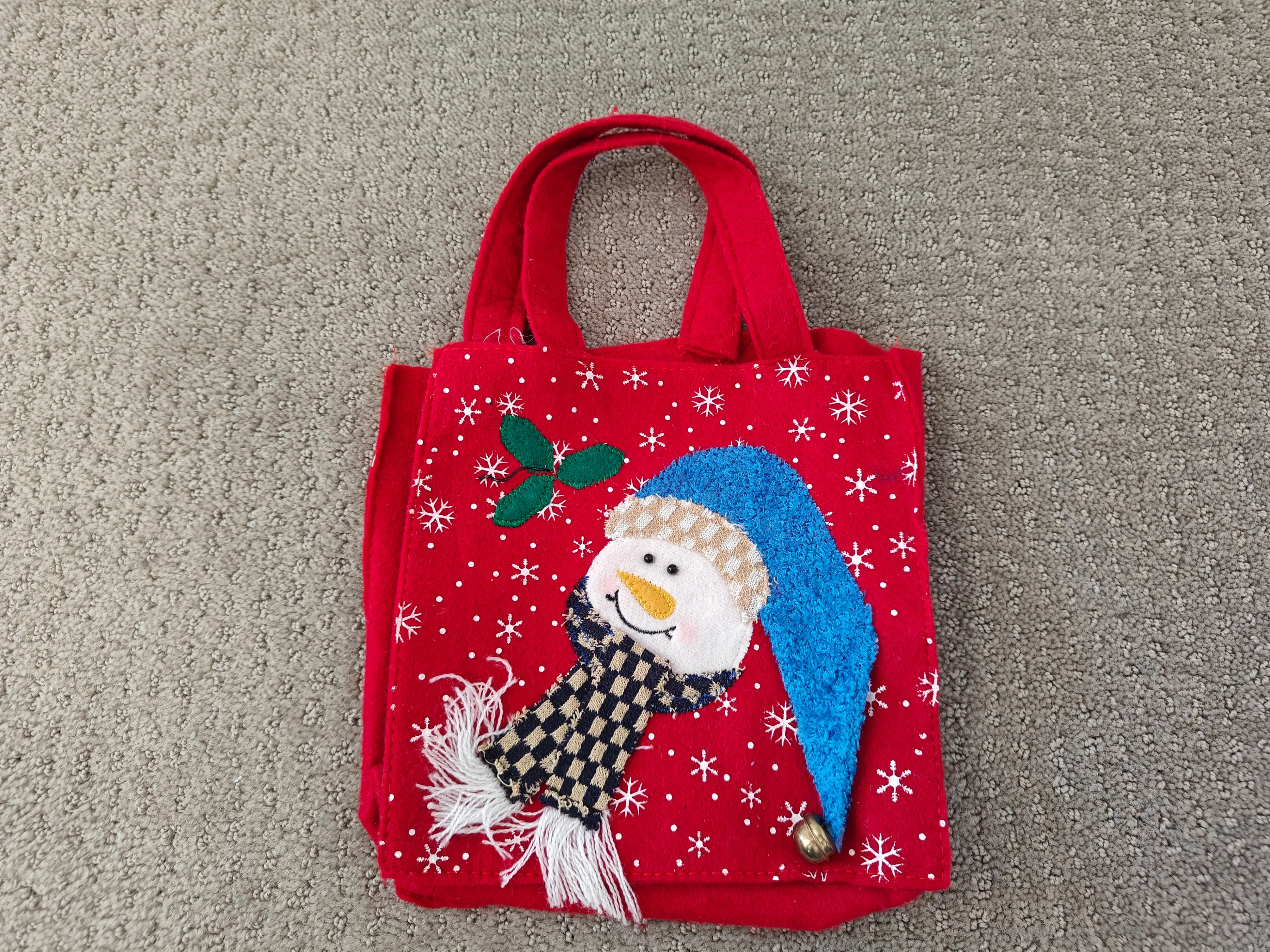Christmas Fabric Gift Bag - Stocking Stuffer Decoration thumbnail