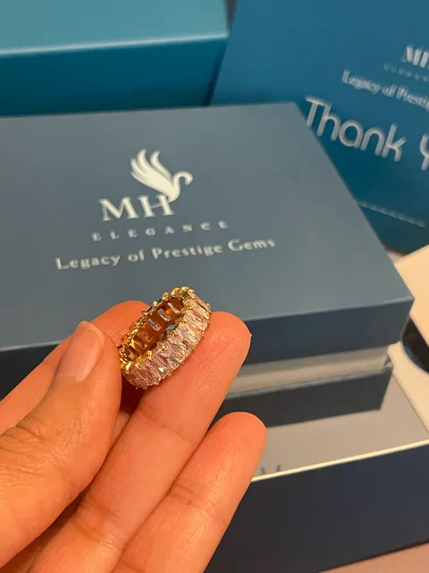 14k Gold Plated Marquise Cut Zircon Ring | Size 6 (US)