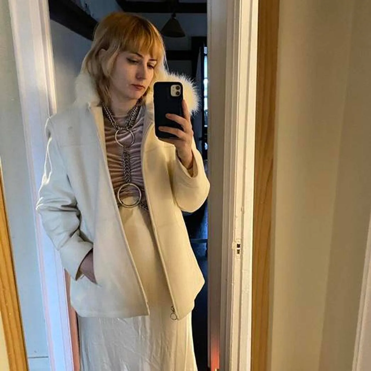 Vintage Fur Trimmed Wool Hooded Jacket image indicator(9)