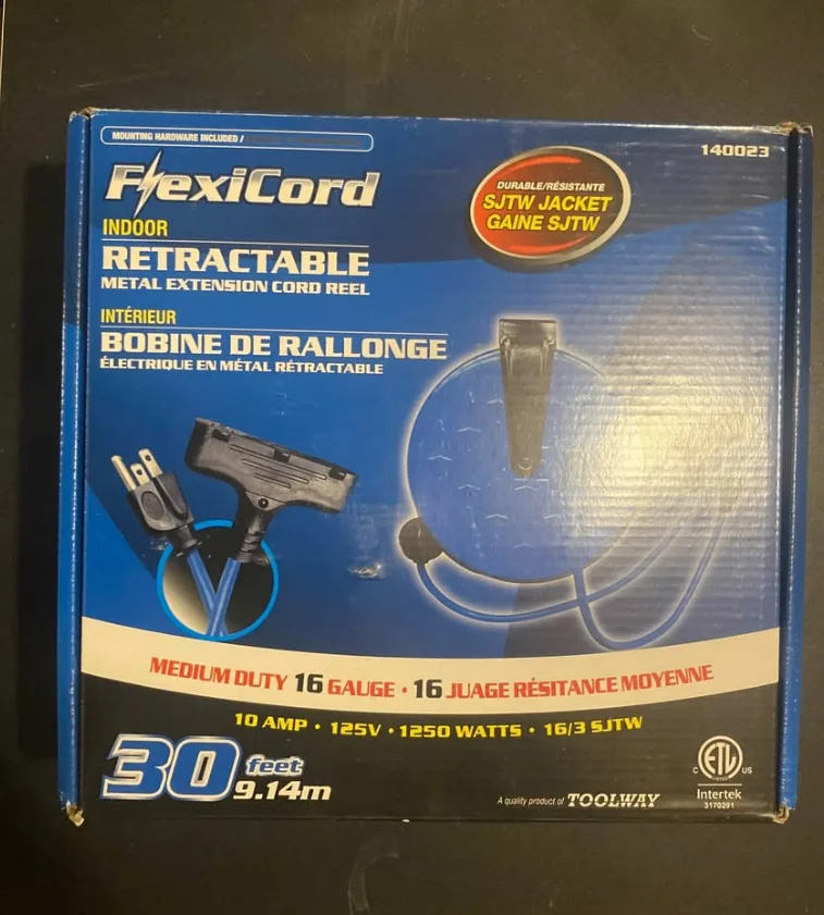 FlexiCord Retractable Metal Extension Cord Reel thumbnail