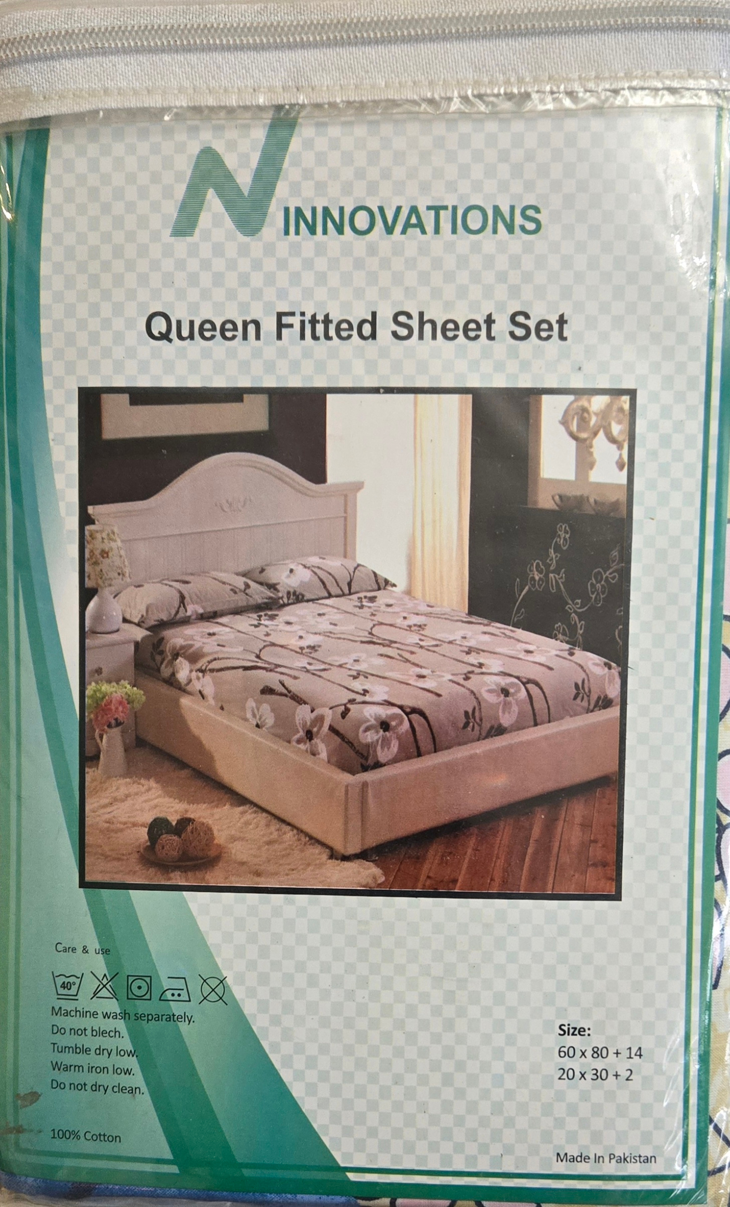 Floral Print queen size fitted bed sheet set - photo 2