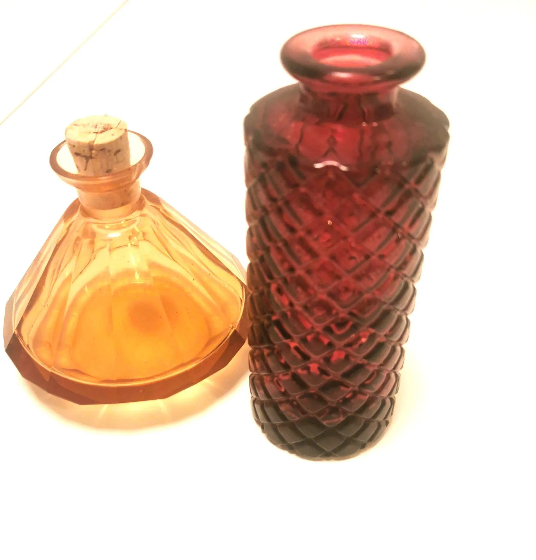 Pair of Vintage glass pieces- Gold Glass, Ruby Red image indicator(10)