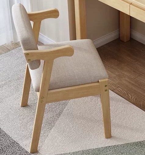 Wooden Armchair with Beige Cushion - a set of 2 - photo 2