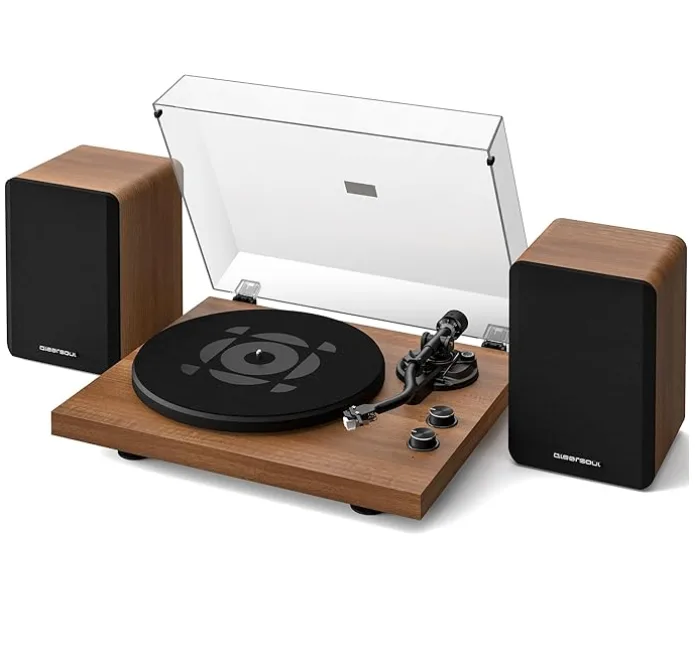 New Vinyl Turntable Record Player w/ Stereo Speakers