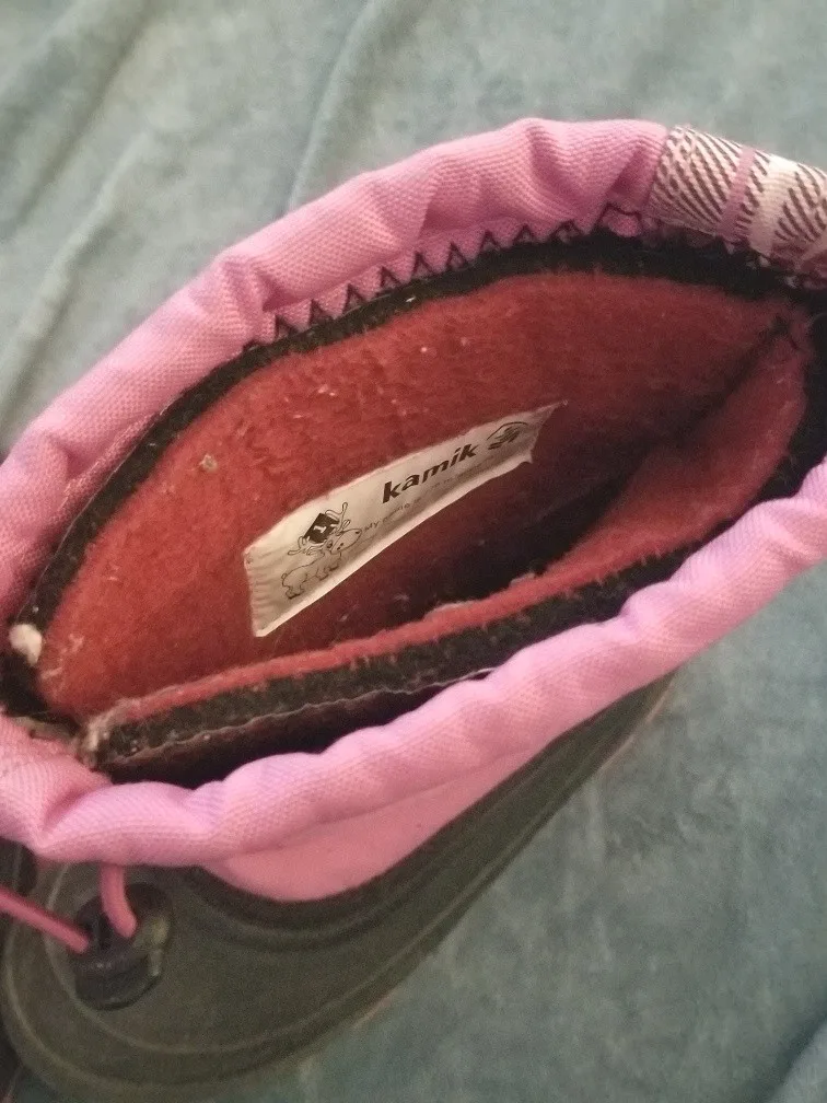 2 pairs girl's winter/rain/snow boots  Sizes 1-2M image indicator(7)