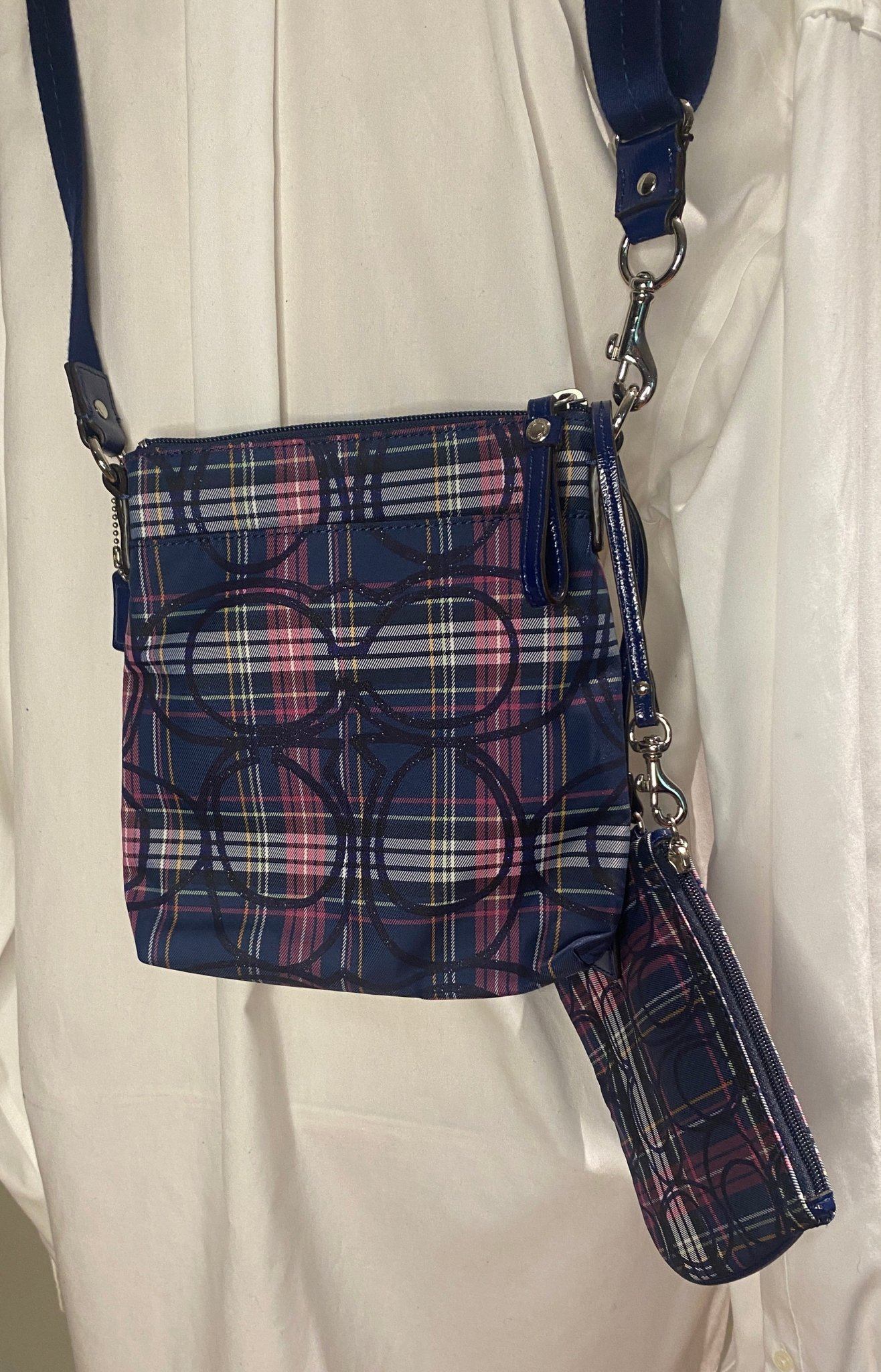 Coach Poppy Tartan Plaid Handbag Swingpack and Wristlet - photo 2