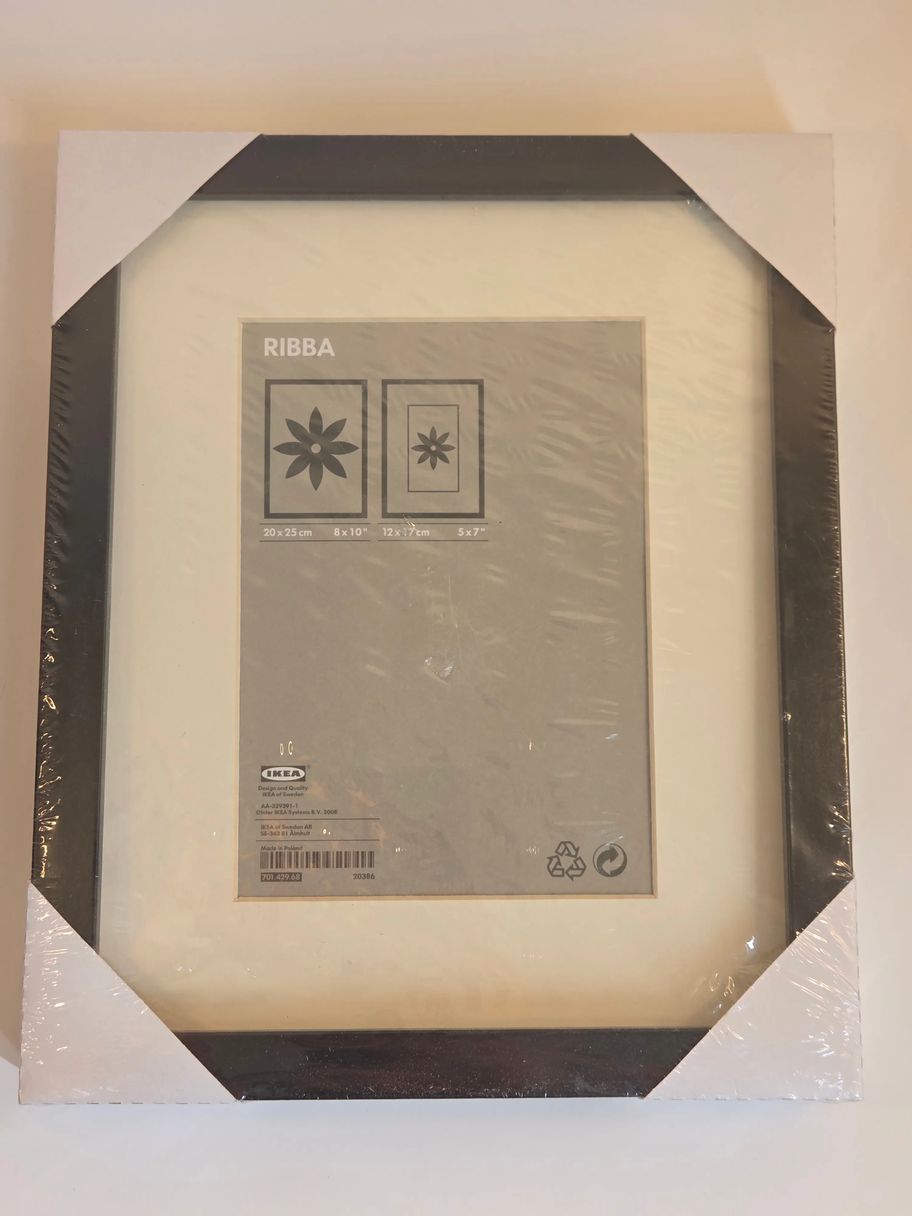IKEA RIBBA 8x10 Frame w/ Mat, Black – New, Sealed