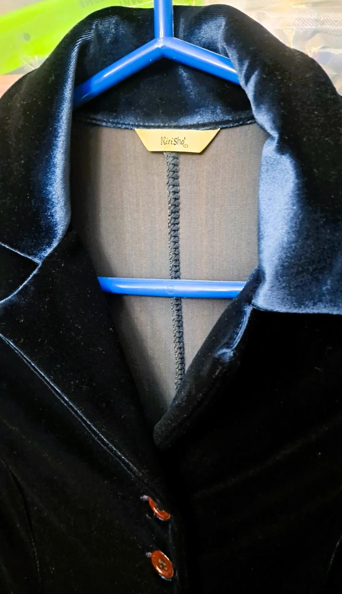 Women Midnight Blue Soft Velvet Blazer Long Coat Made in Italy