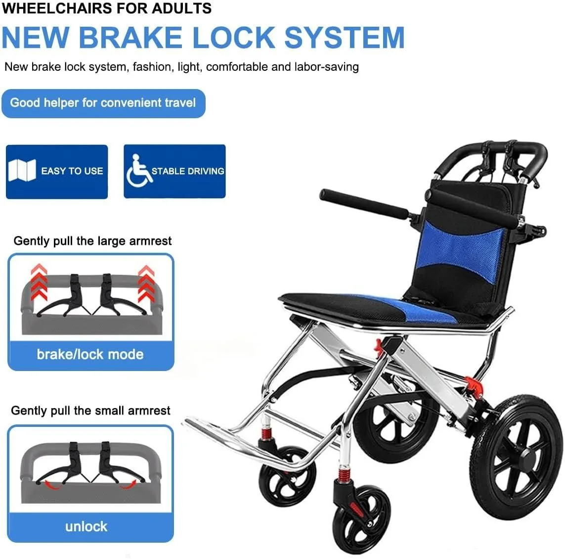 BRAND NEW GJDZS Ultralight Foldable Travel Wheelchair for Adults image indicator(8)