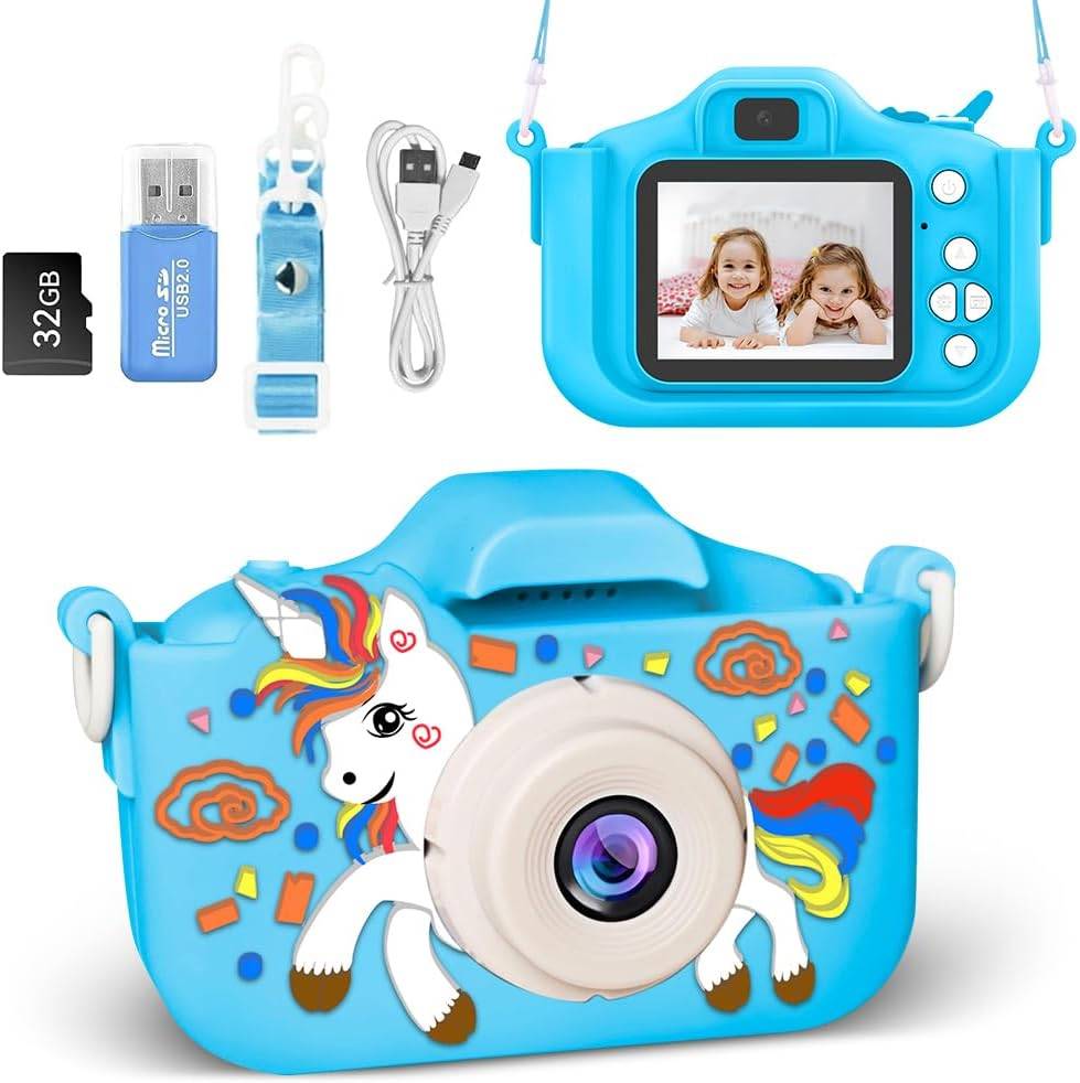 Kids Camera - Blue Unicorn Design