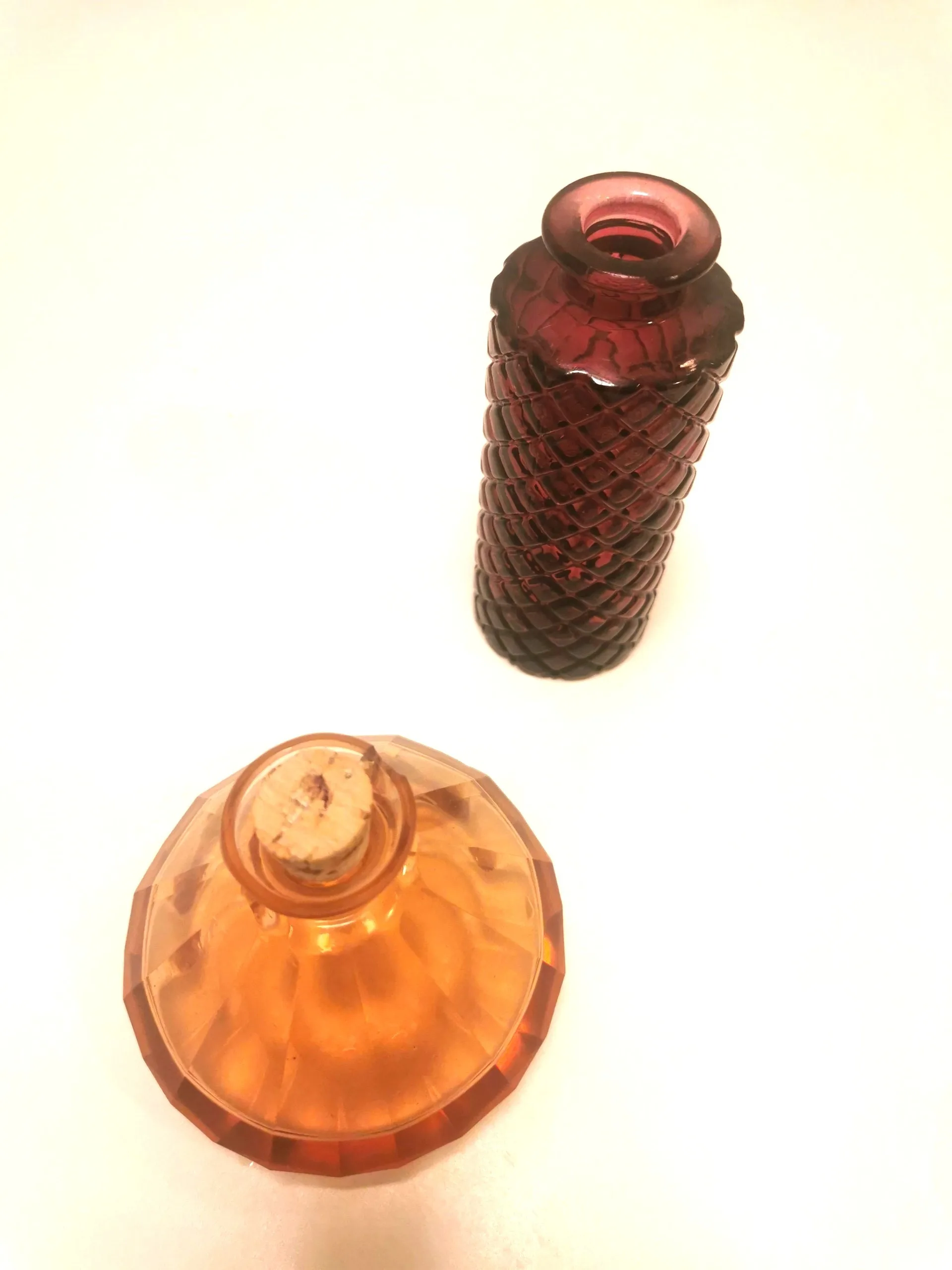 Pair of Vintage glass pieces- Gold Glass, Ruby Red image indicator(8)