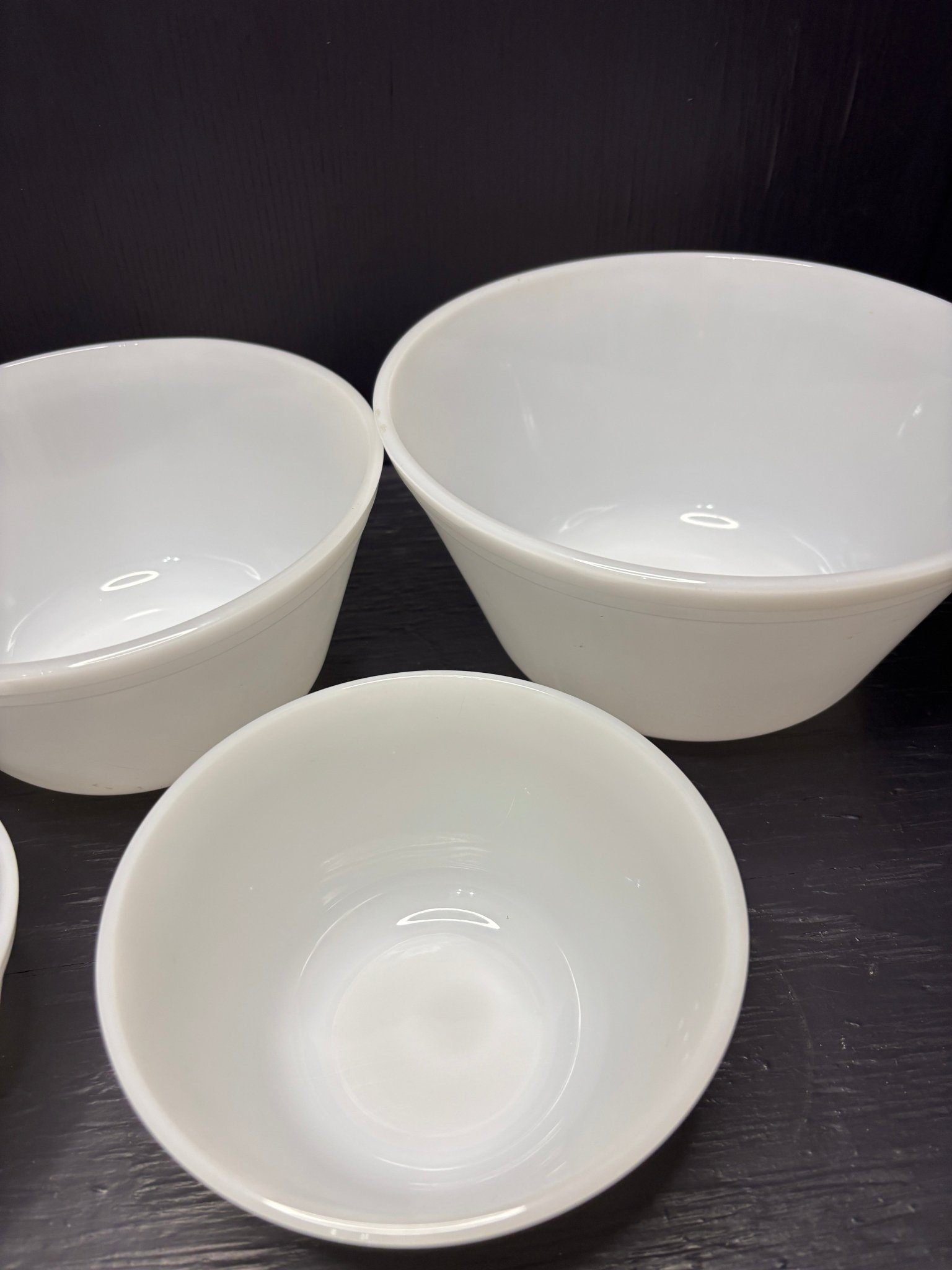 Federal Glass Milk Glass White Mixing Bowl Set - photo 2