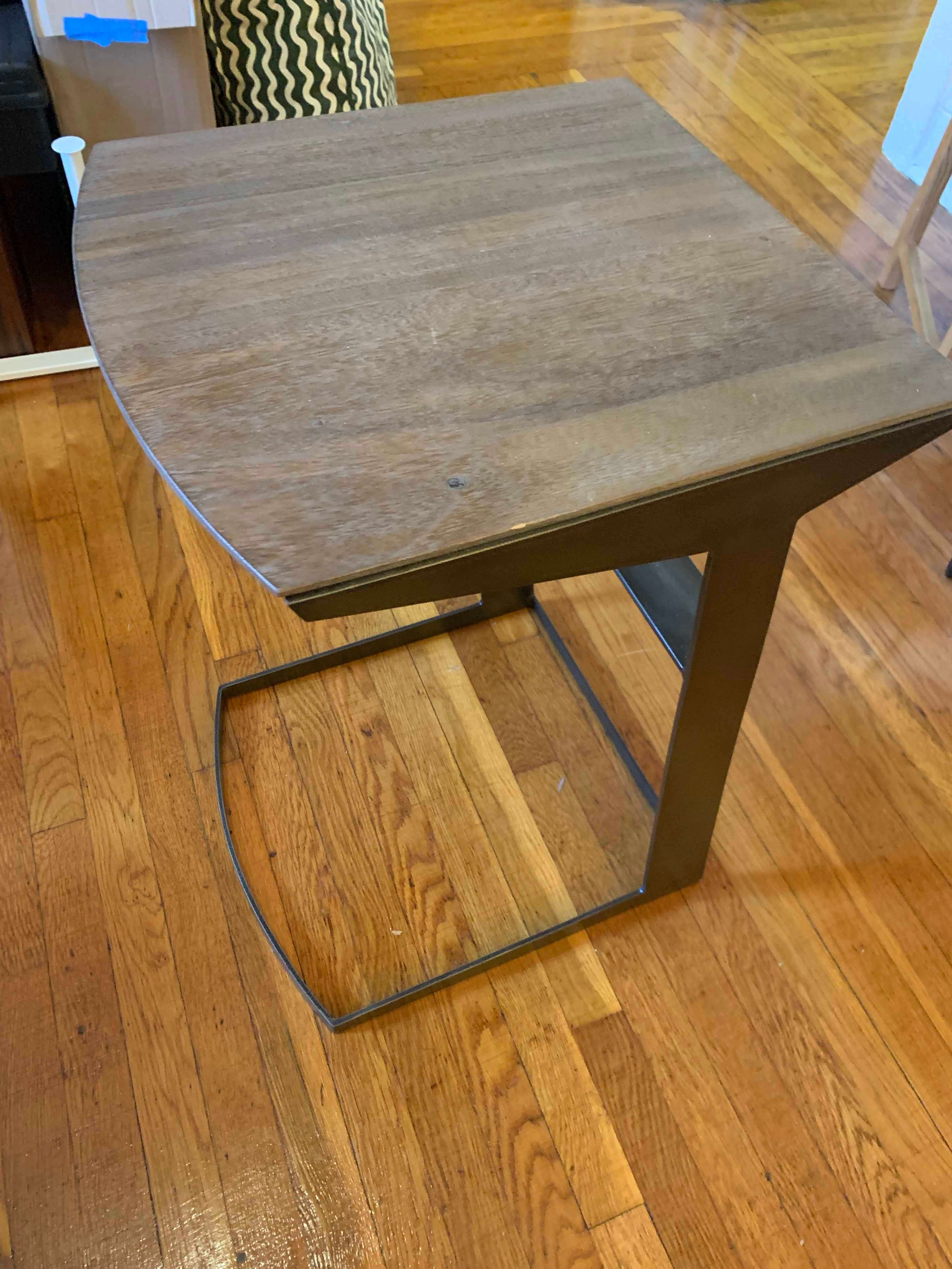 Modern metal and wood side table