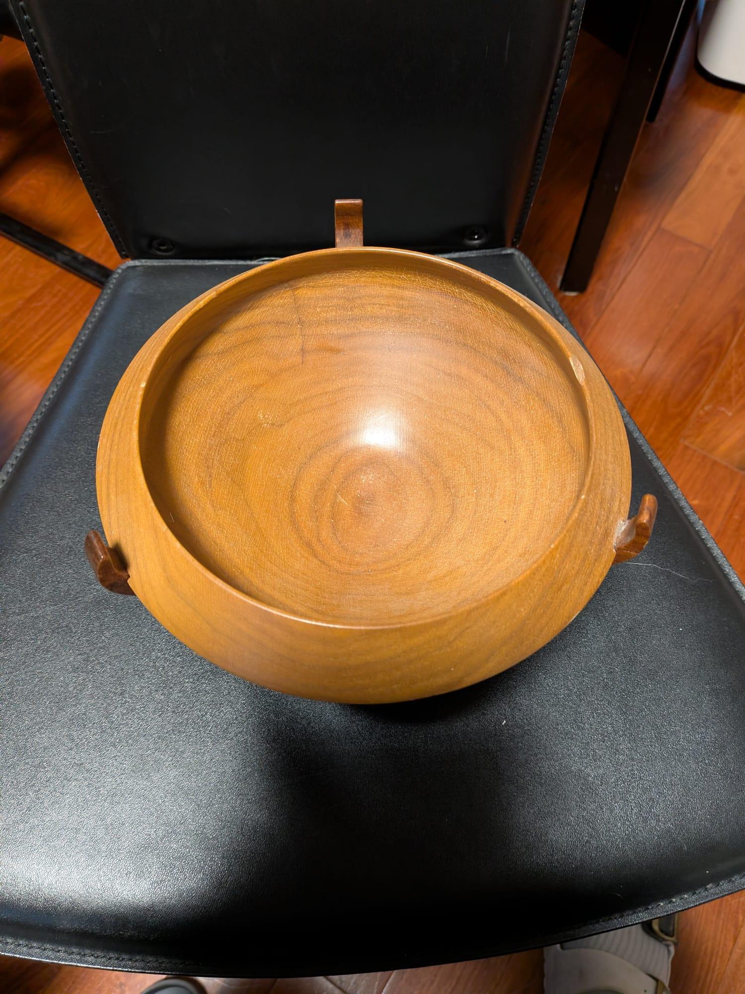 🌿 Handcrafted Turned Wood Bowl with Decorative Legs