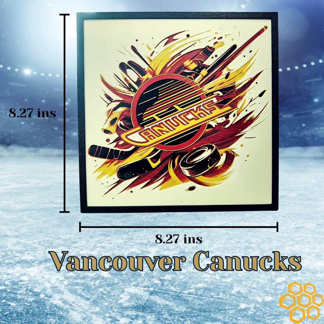 Vancouver Canucks Skate Logo 3D Printed Wall Art - 8.27" Square