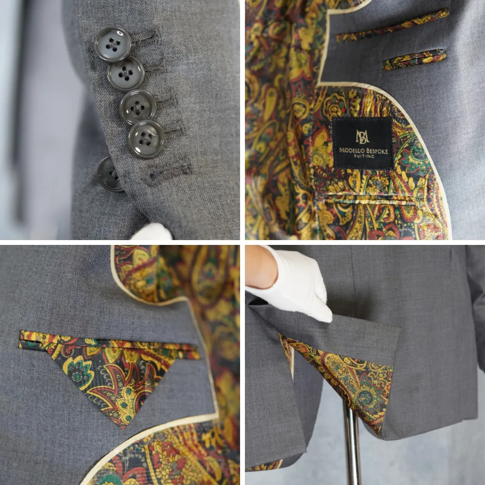 Custom 3-Piece Grey Suit by Modello Bespoke – Lazori Collection image indicator(6)