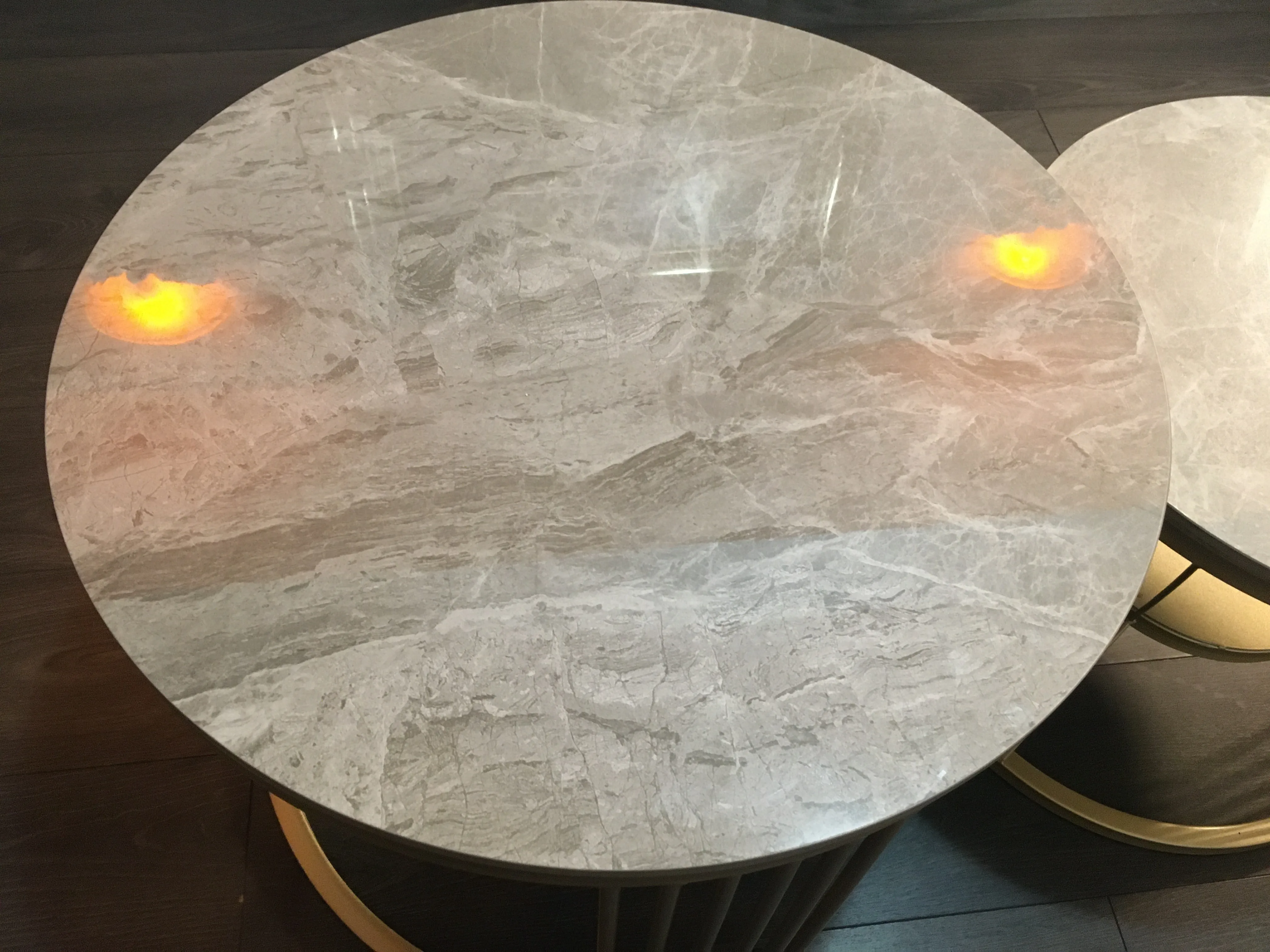 Nesting Coffee Tables - Marble Top, Gold Finish
