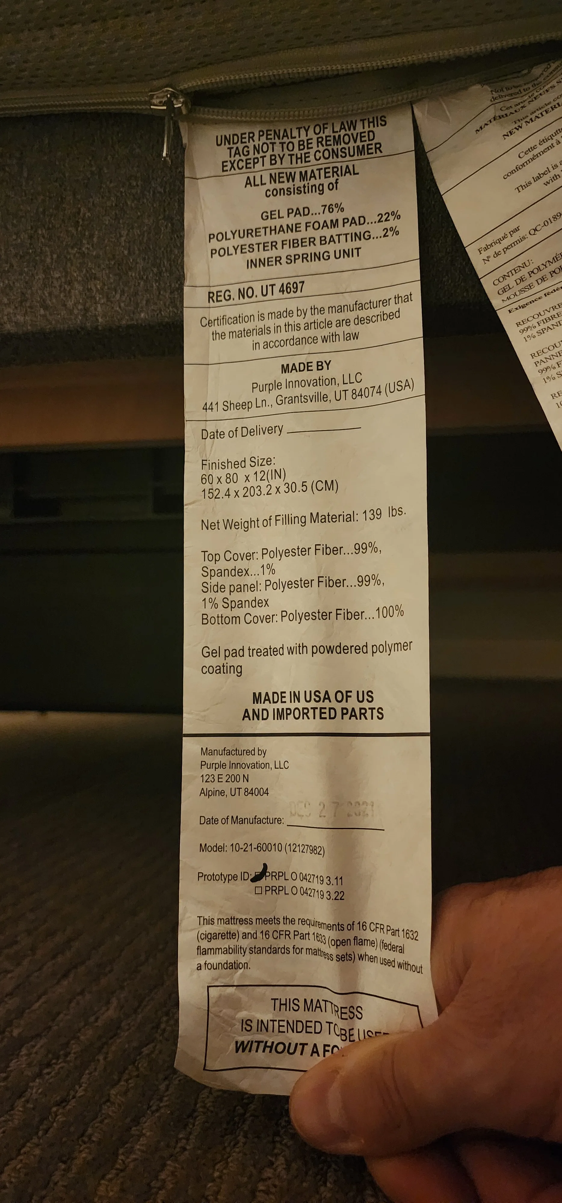 Queen Bed Set – Purple Premier 3 + Platform Base + Headboard image indicator(3)