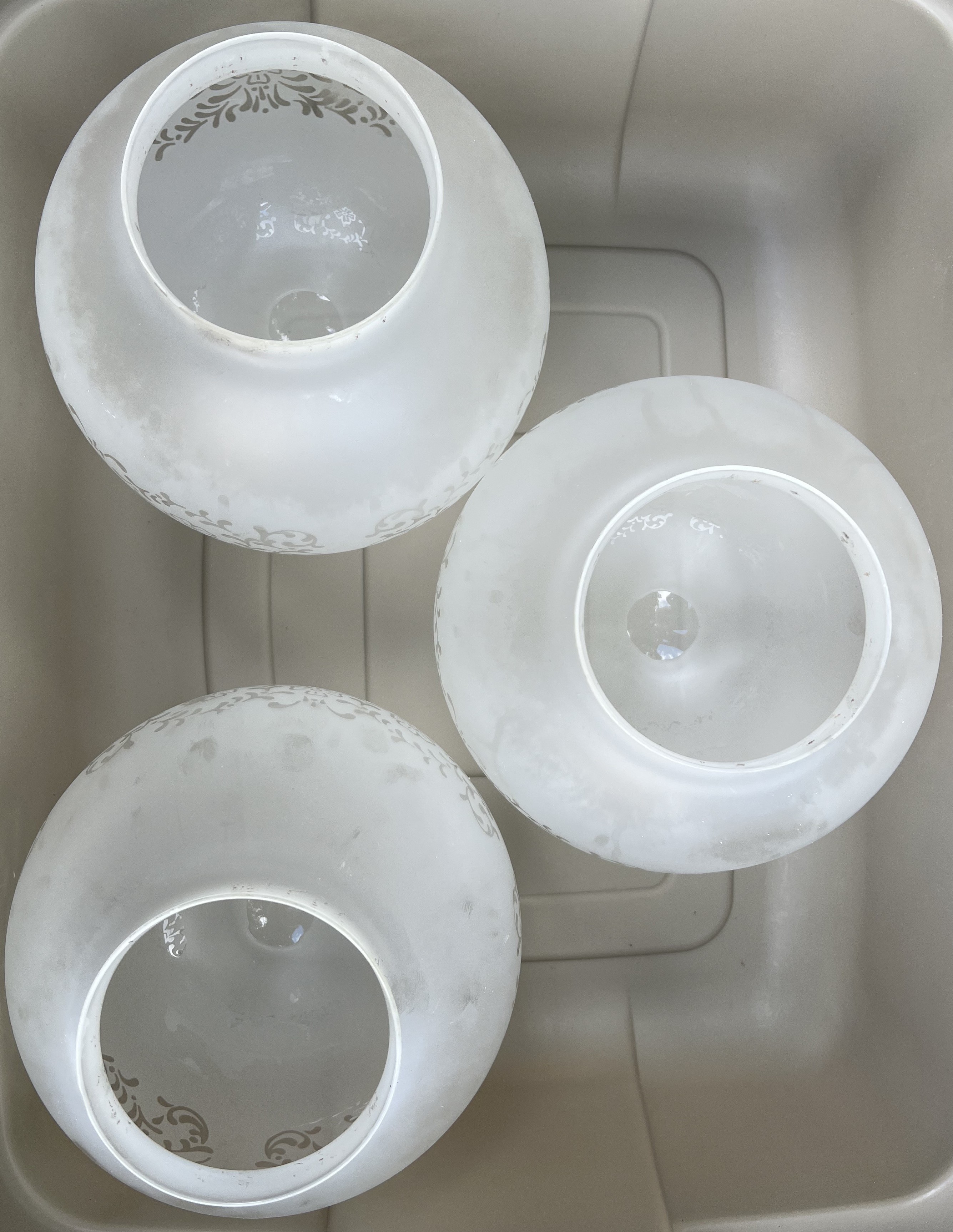 Set Of 3 Glass Globe light fixture - photo 3