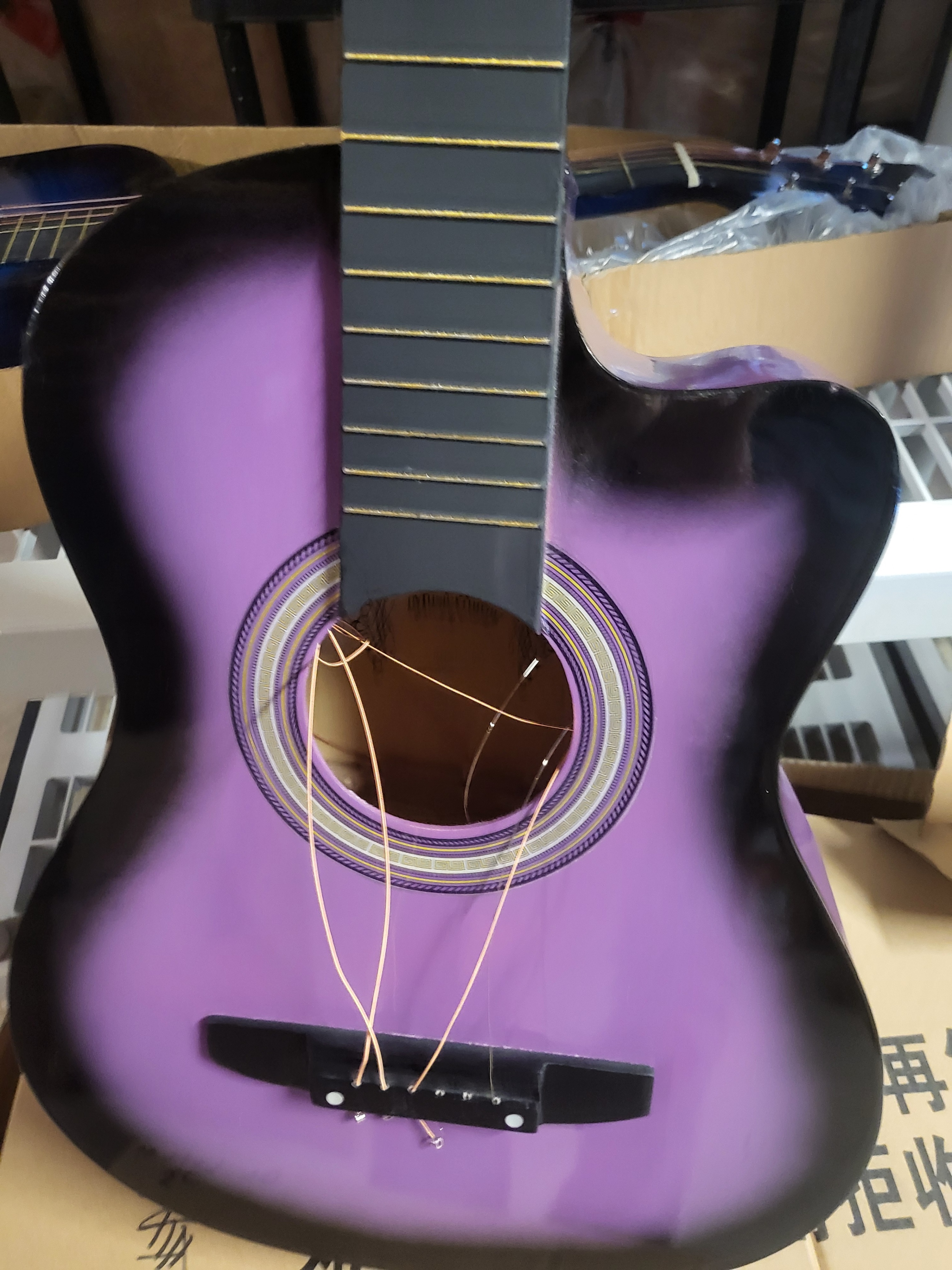38" Purple Acoustic Guitars – For Parts or Display - photo 2