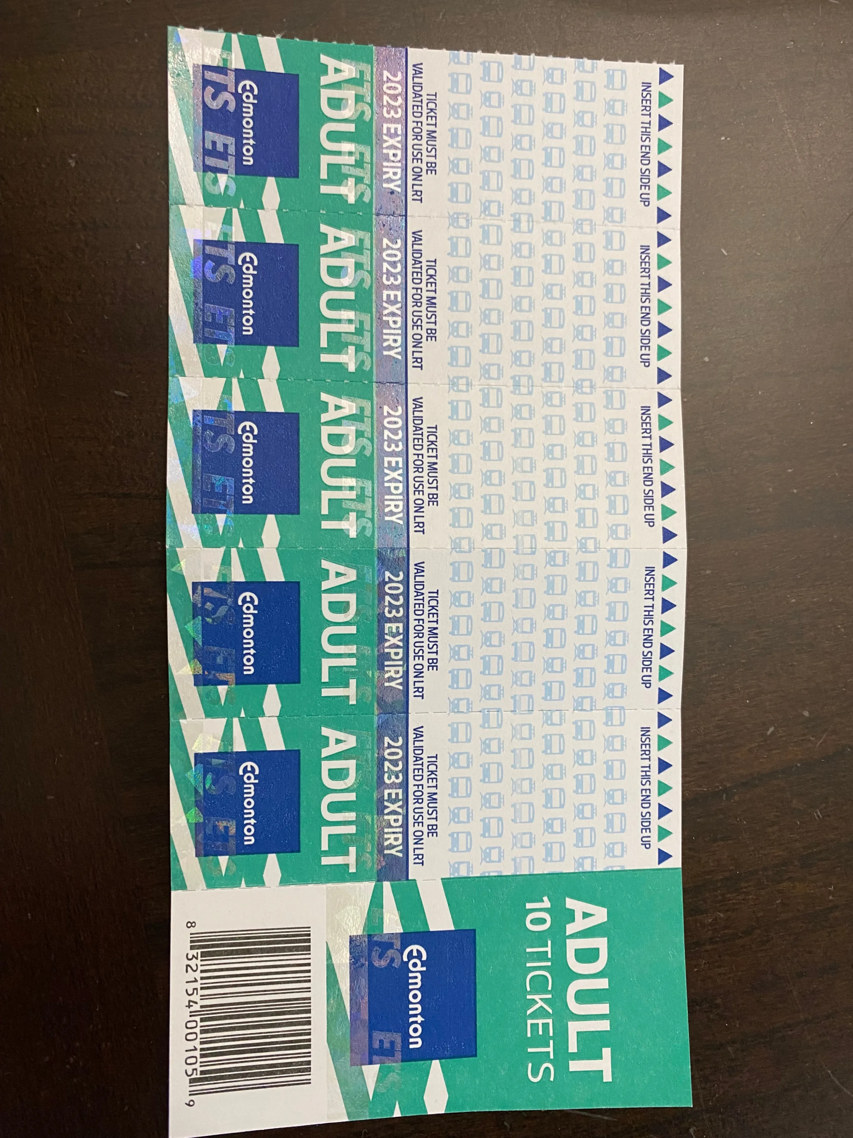 ETS Tickts, Bus Tickts, LRT Tickts –Valid until Dec 31, 2025– $5